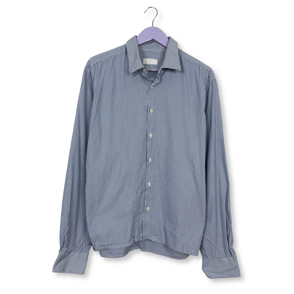 Camicia Prada a righe blu e bianca - Taglia 45 uomo