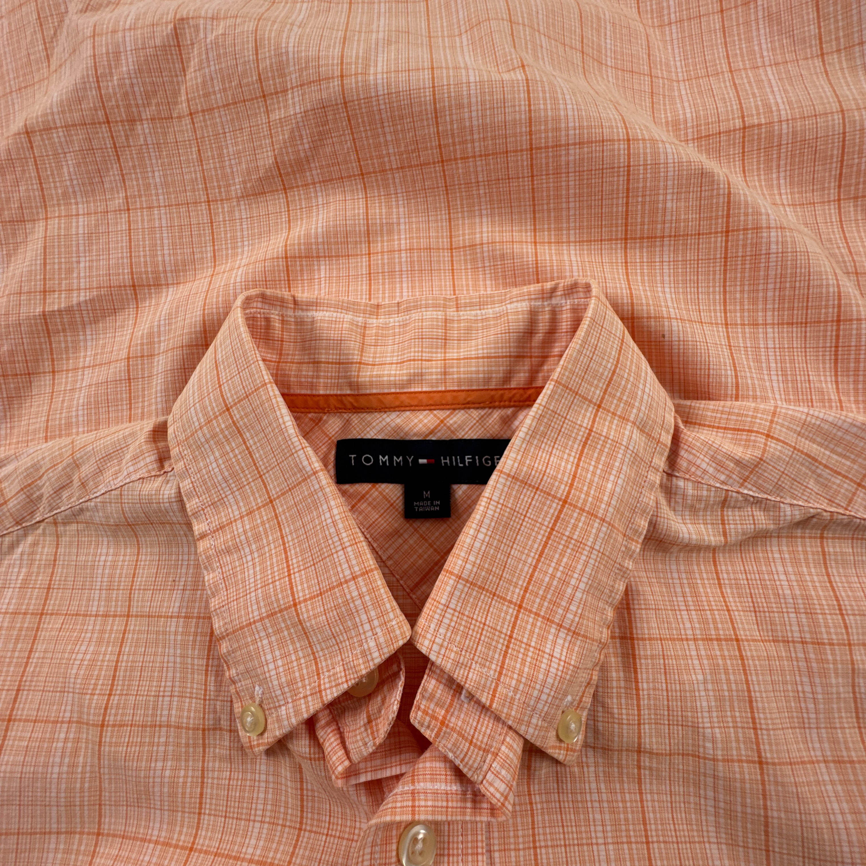 Camicia Tommy Hilfiger arancione a quadri - Taglia M uomo