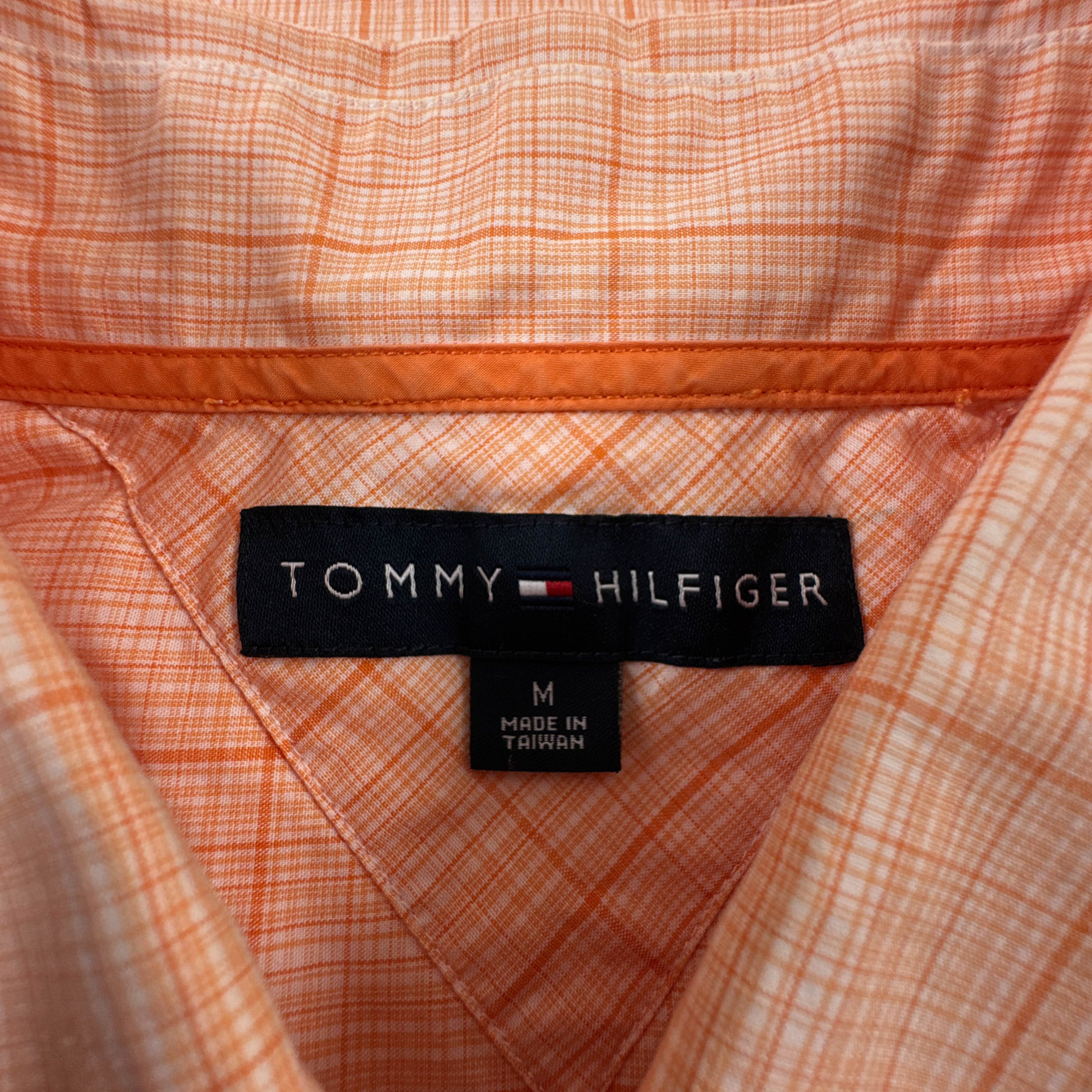 Camicia Tommy Hilfiger arancione a quadri - Taglia M uomo