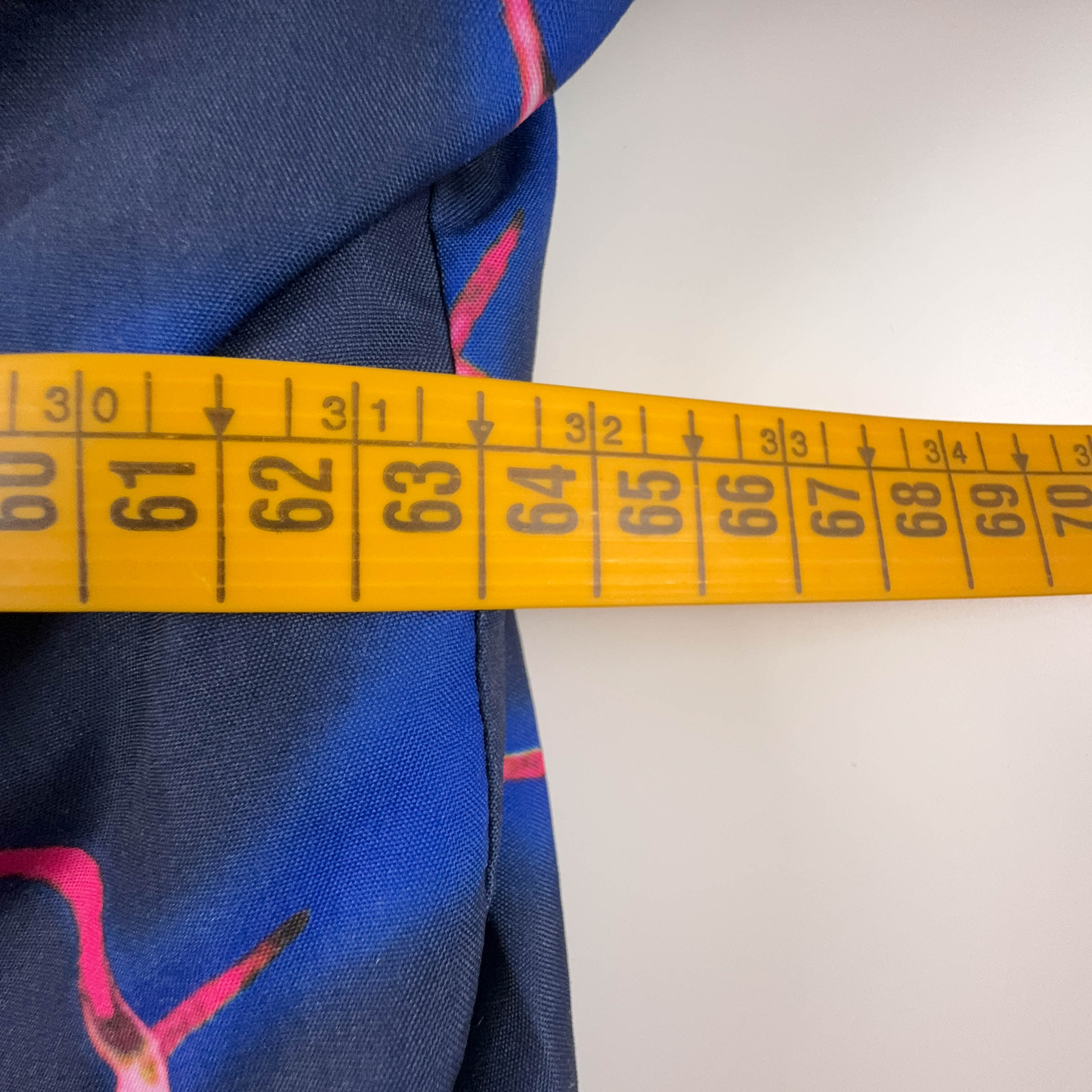 Giacca a vento Double Face Vintage blu a fantasia con zip anni 80 90 - Taglia 50 52 uomo