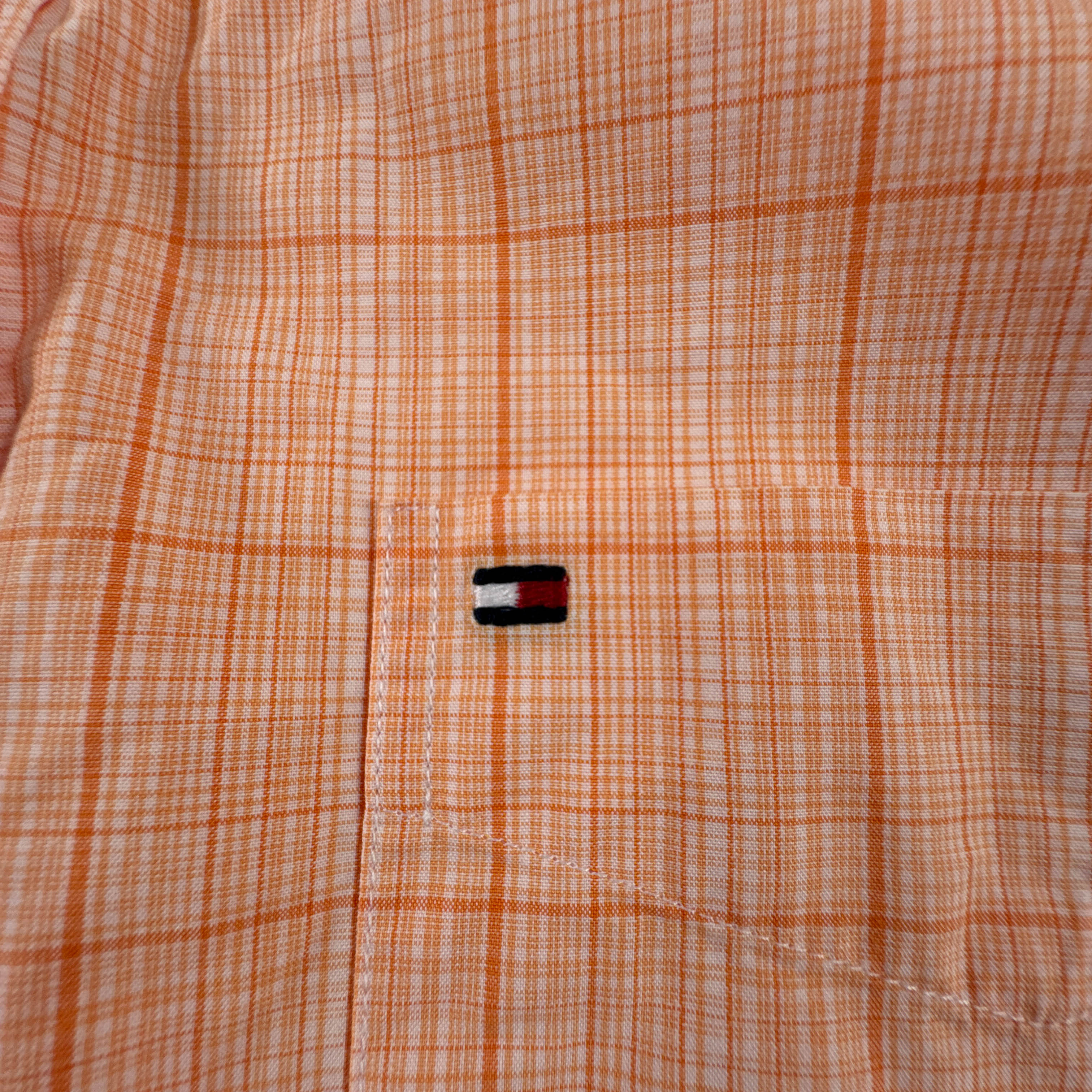 Camicia Tommy Hilfiger arancione a quadri - Taglia M uomo