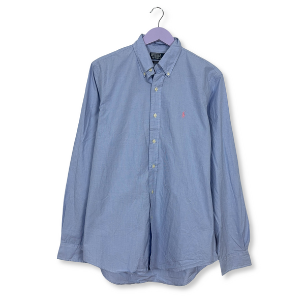 Camicia Ralph Lauren a quadri azzurra e bianca custom fit - Taglia L 40 41 uomo