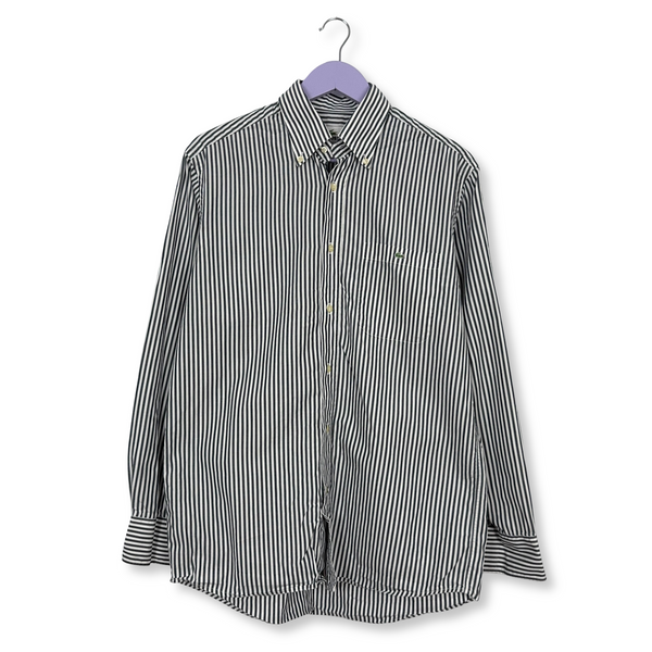 Camicia Lacoste a righe bianca e nera - Taglia 41 uomo