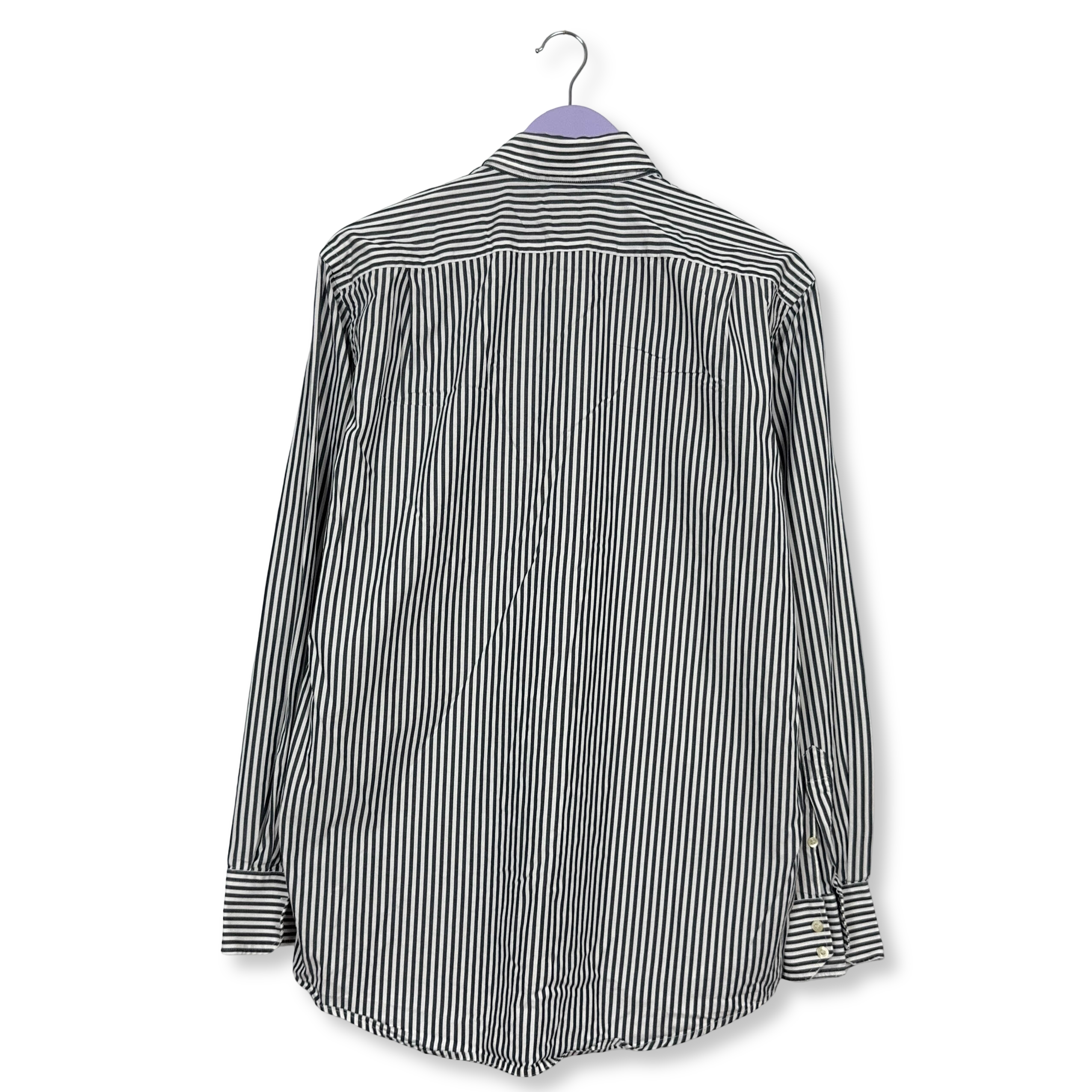 Camicia Lacoste a righe bianca e nera - Taglia 41 uomo