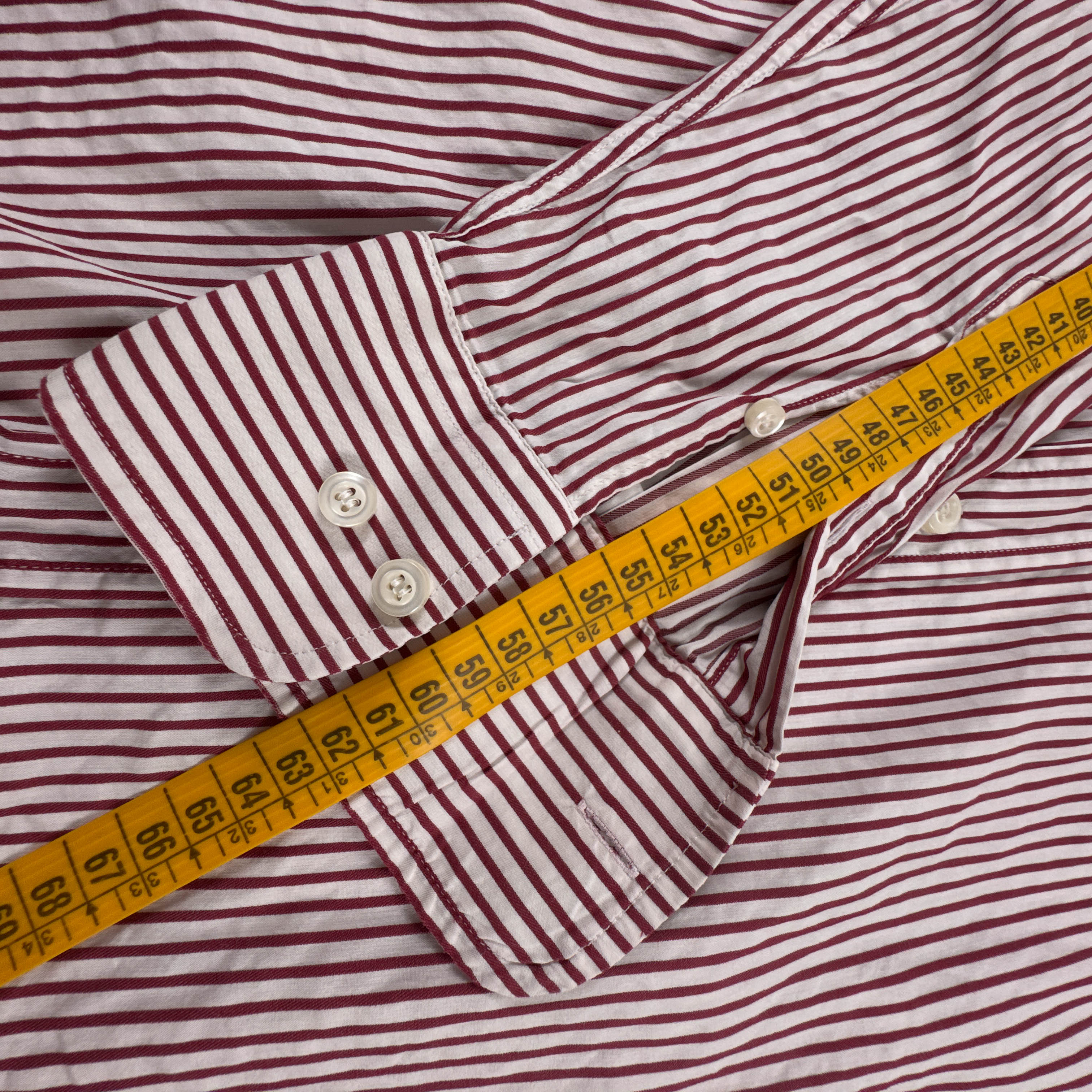 Camicia Fred Perry rossa e bianca a righe 73% cotone slim fit - Taglia S uomo