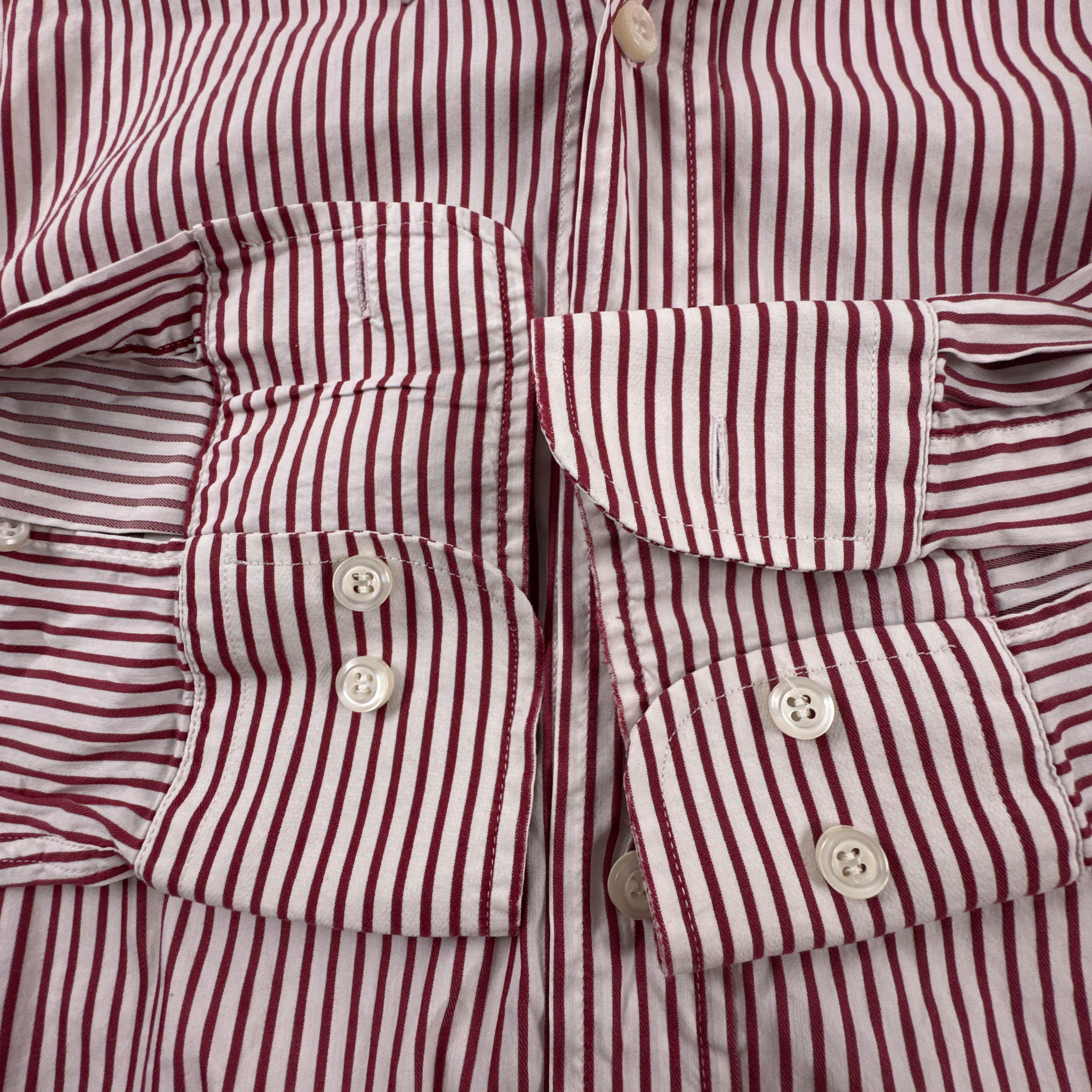 Camicia Fred Perry rossa e bianca a righe 73% cotone slim fit - Taglia S uomo