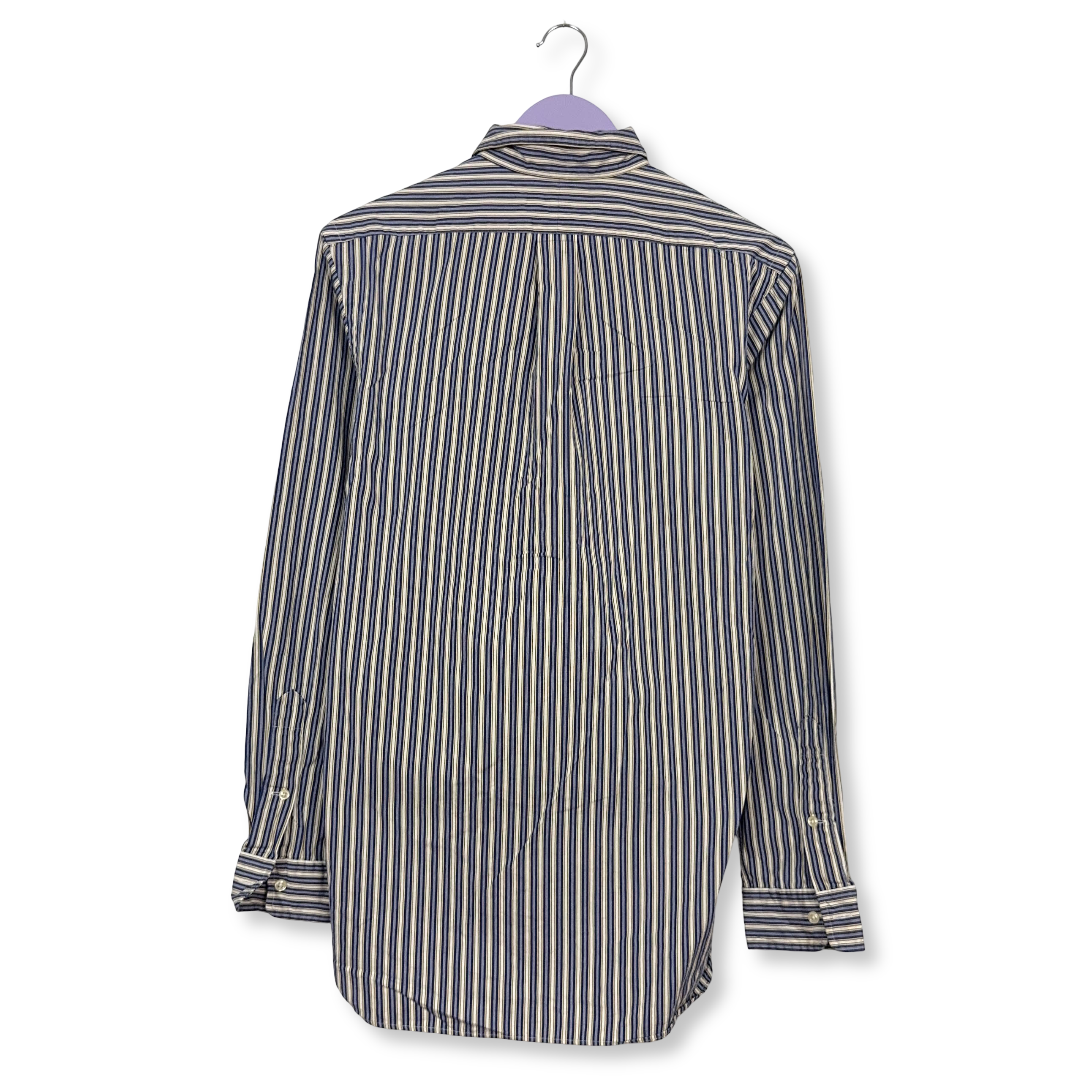 Camicia Ralph Lauren a righe blu e bianca in cotone custom fit - Taglia 15 - 38 uomo