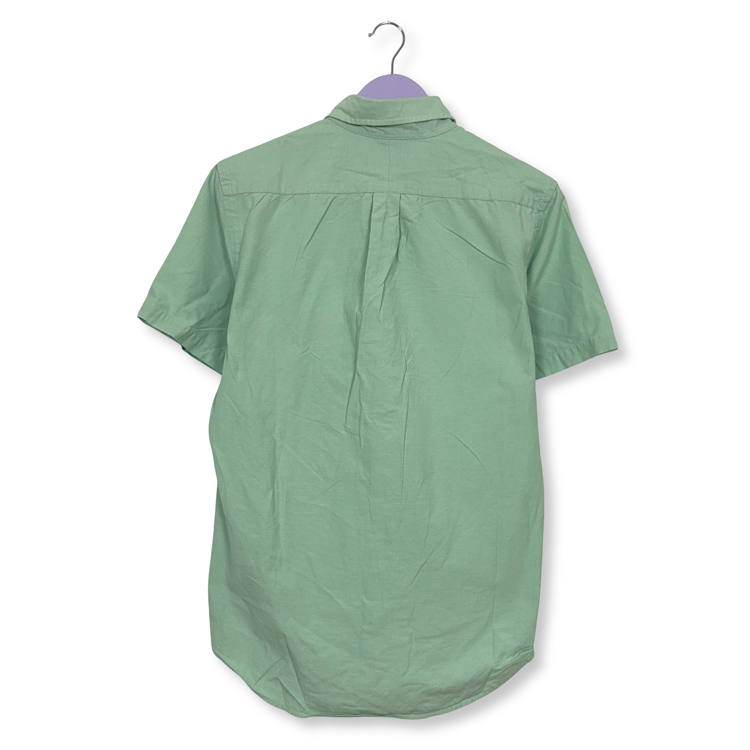 Camicia Ralph Lauren verde chiara a tinta unita in cotone - Taglia S uomo