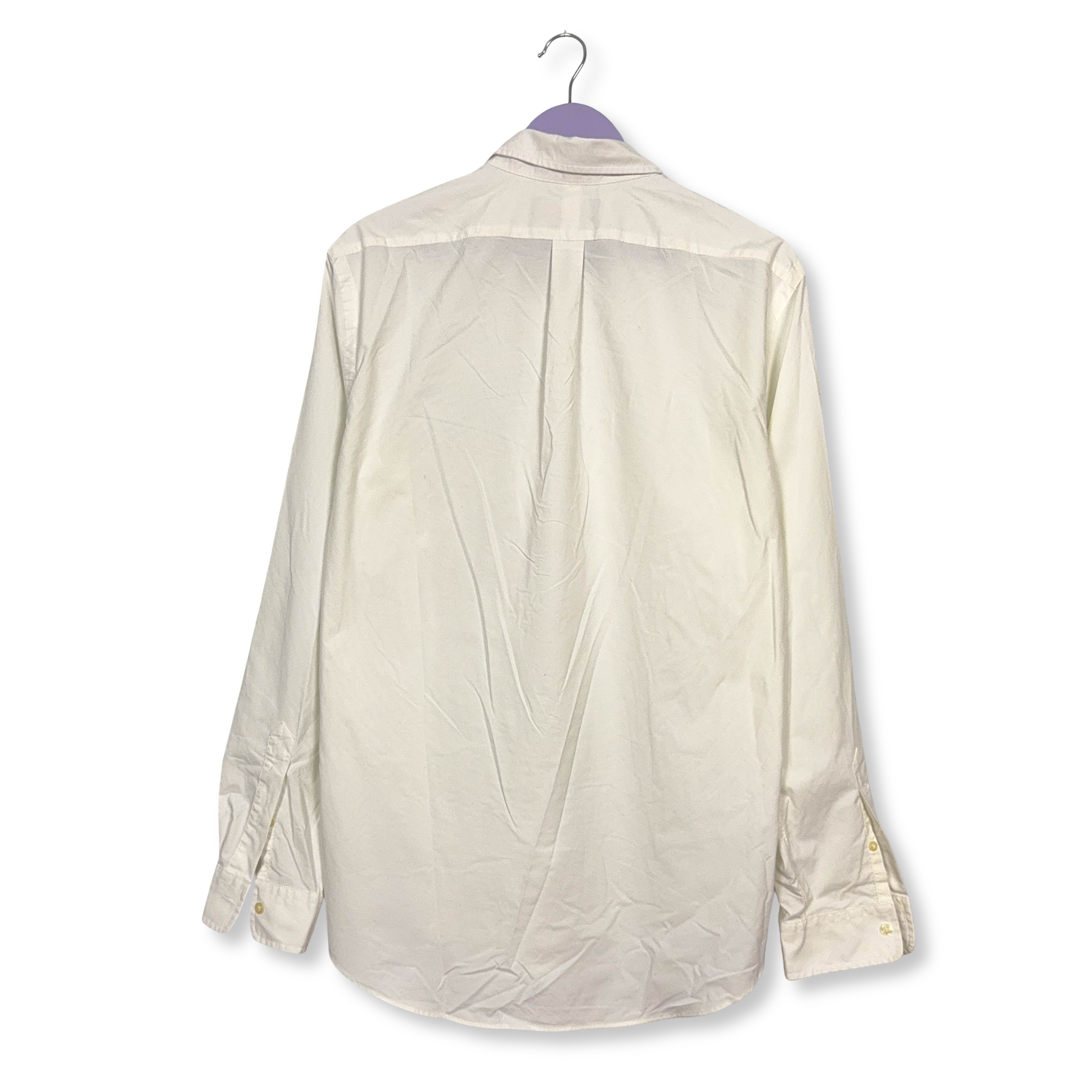 Camicia Ralph Lauren bianco panna a tinta unita slim fit performance - Taglia XL uomo