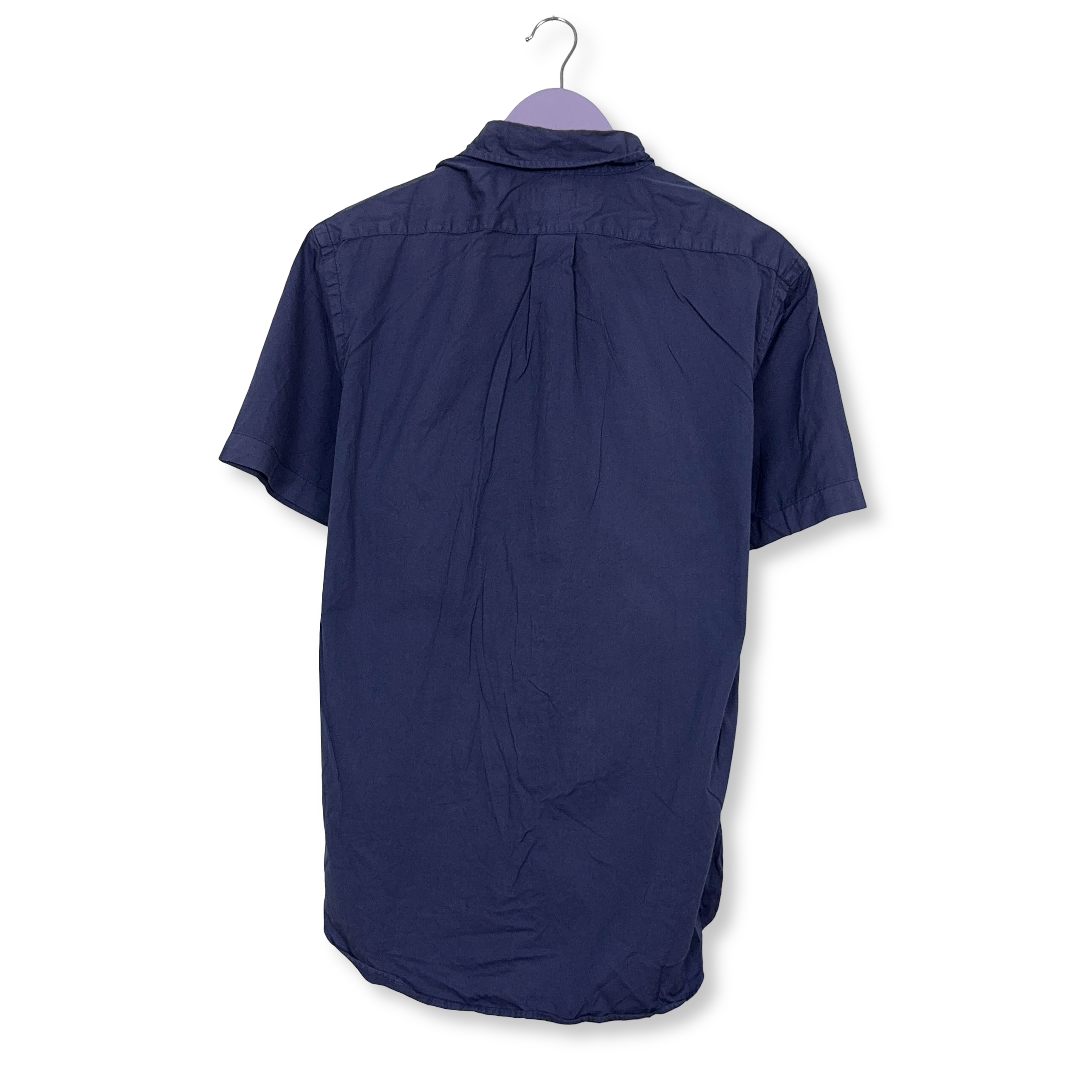 Camicia Ralph Lauren blu a tinta unita in cotone slim fit - Taglia L uomo