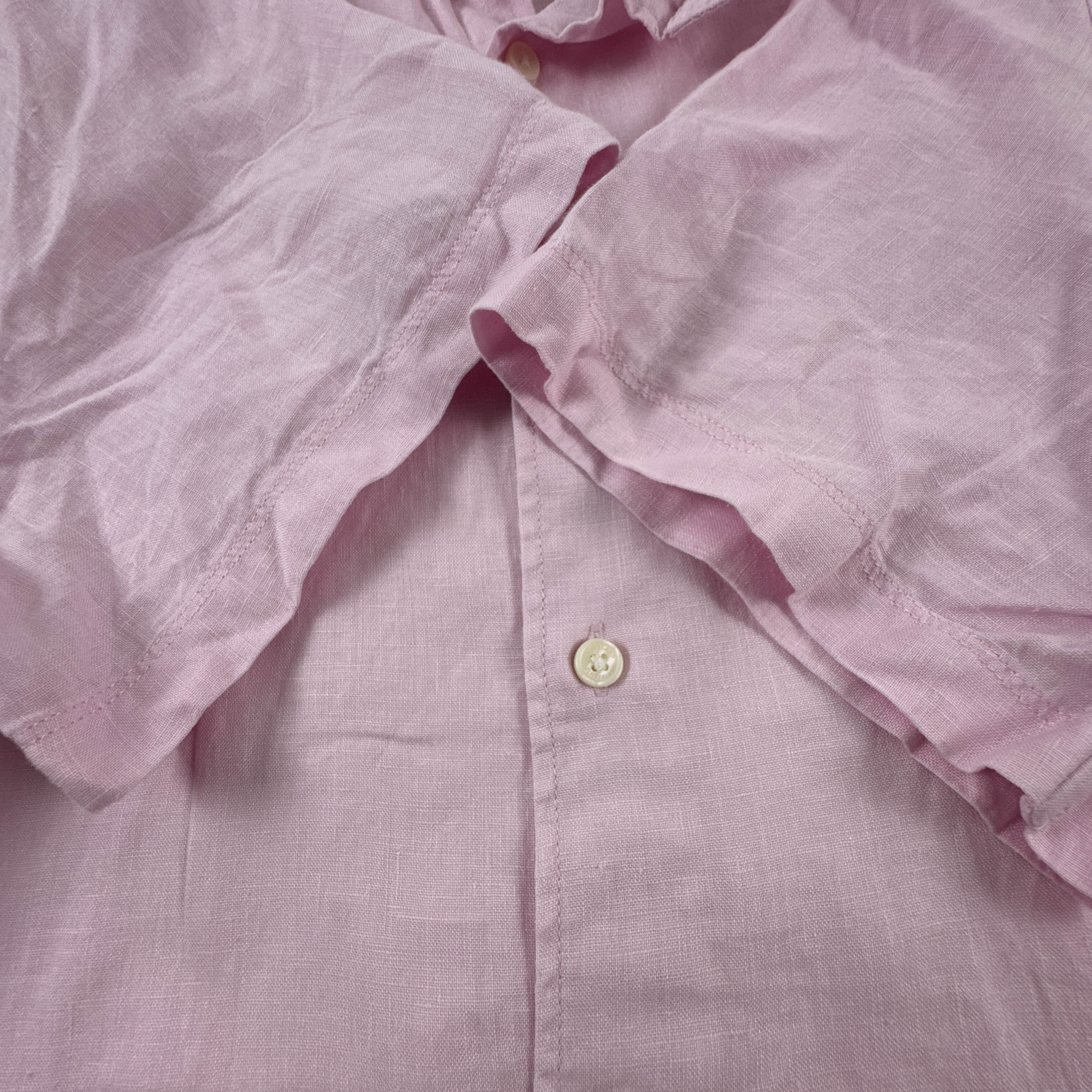 Camicia Timberland rosa a tinta unita in lino - Taglia L/XL uomo
