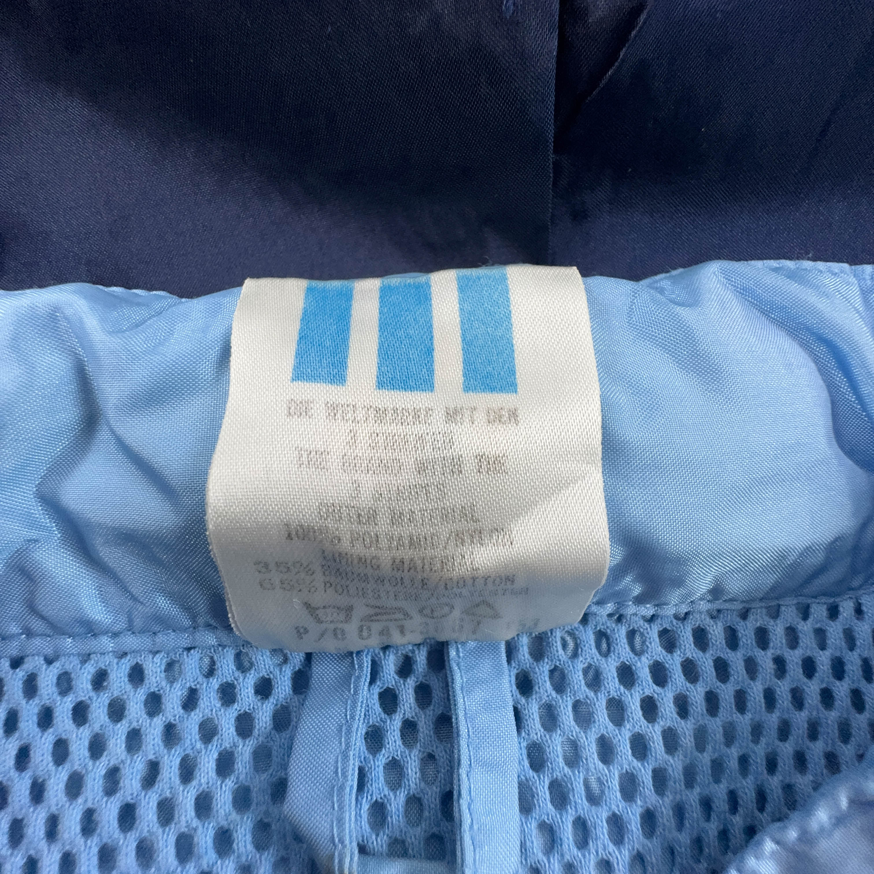Giacca a vento Adidas Vintage rossa e blu con zip e cappuccio anni 80 - Taglia D8 F183 uomo