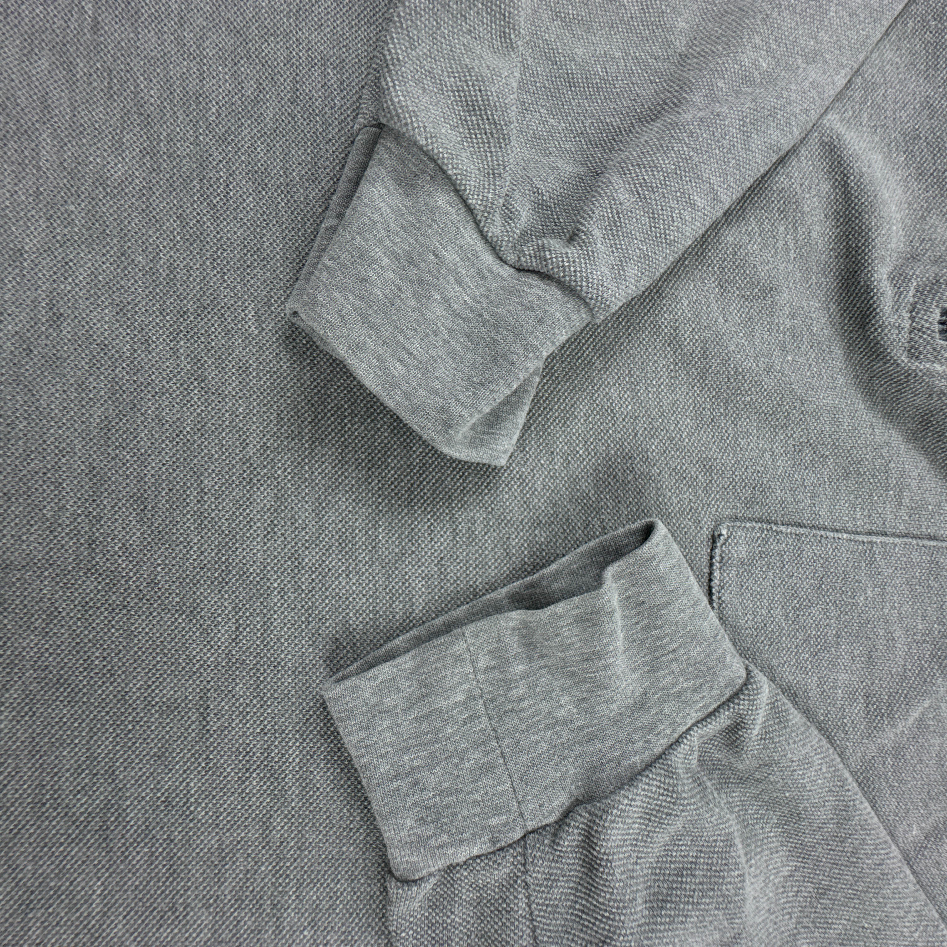 Polo Lacoste grigia a tinta unita quarter zip in cotone - Taglia 5 uomo