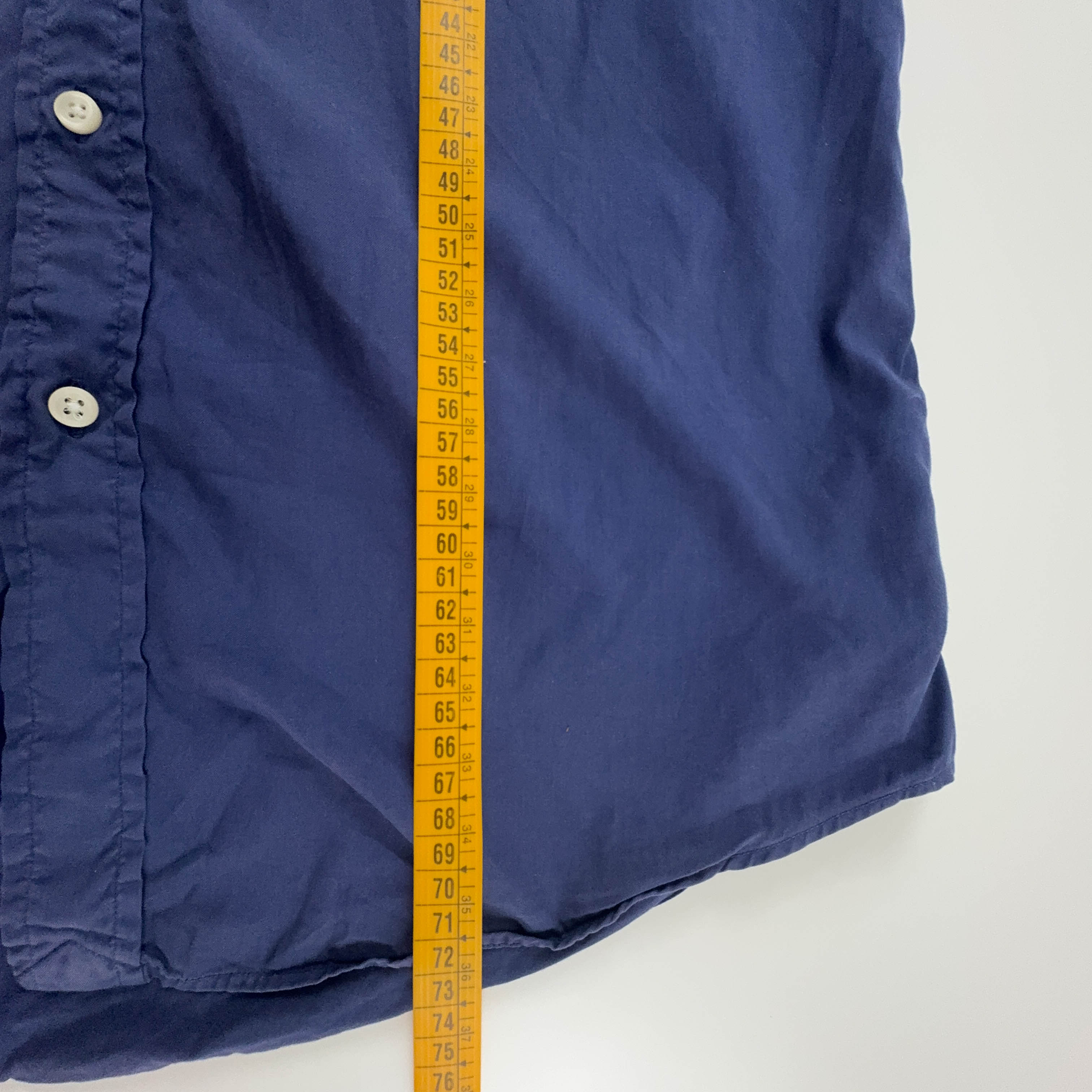 Camicia Ralph Lauren blu a tinta unita in cotone slim fit - Taglia L uomo