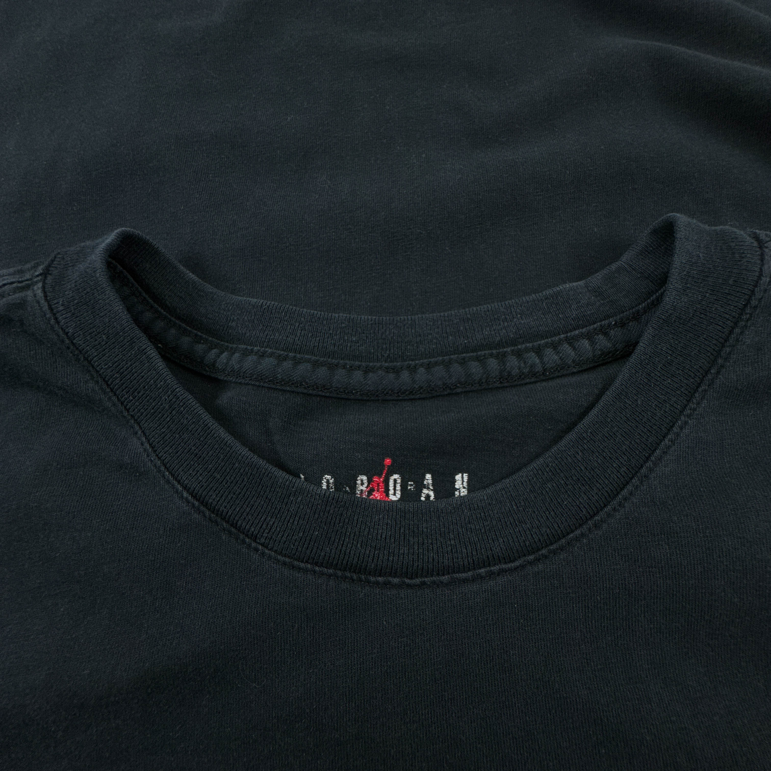 T Shirt Air Jordan nera a girocollo con logo ricamato - Taglia M/L uomo