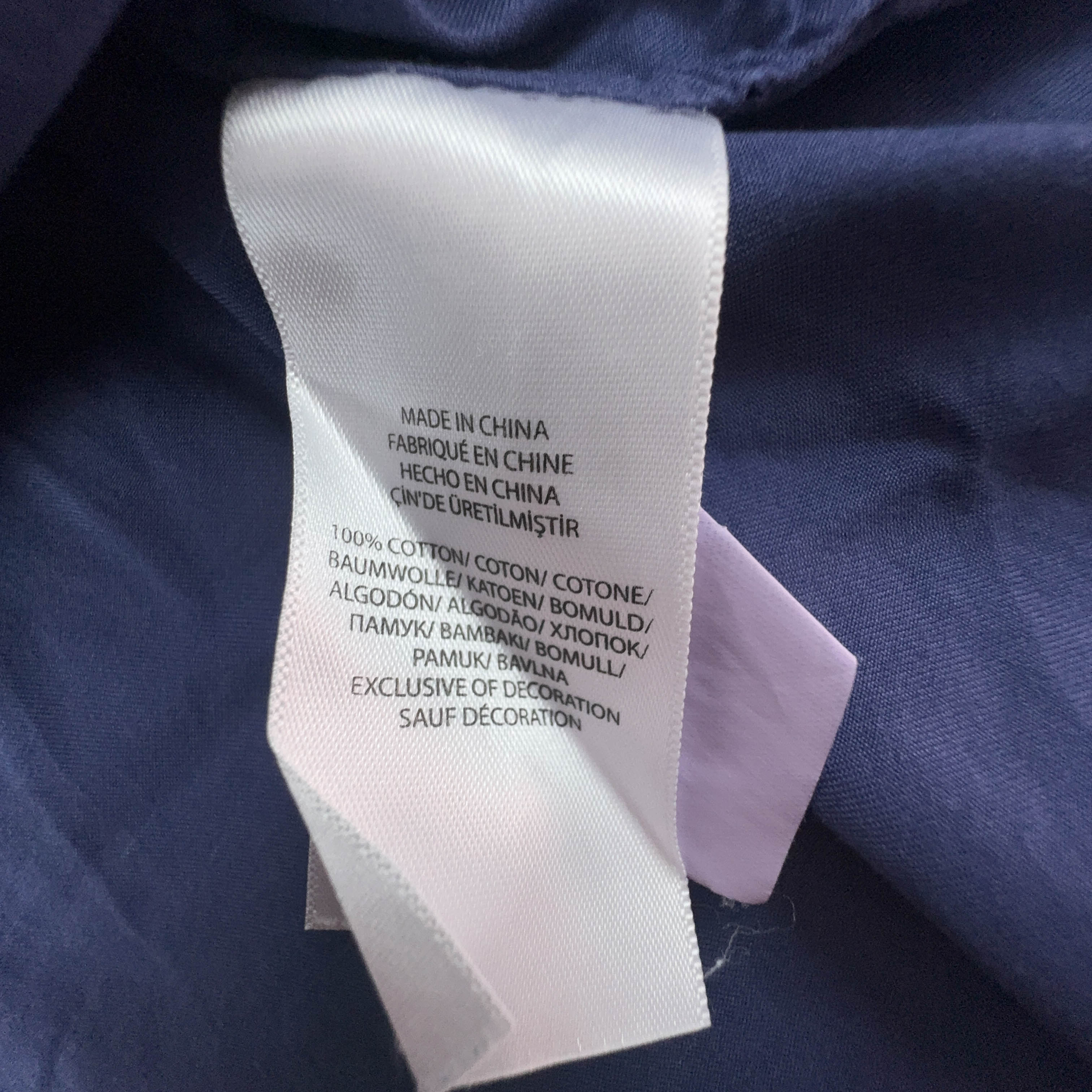 Camicia Ralph Lauren blu a tinta unita in cotone slim fit - Taglia L uomo