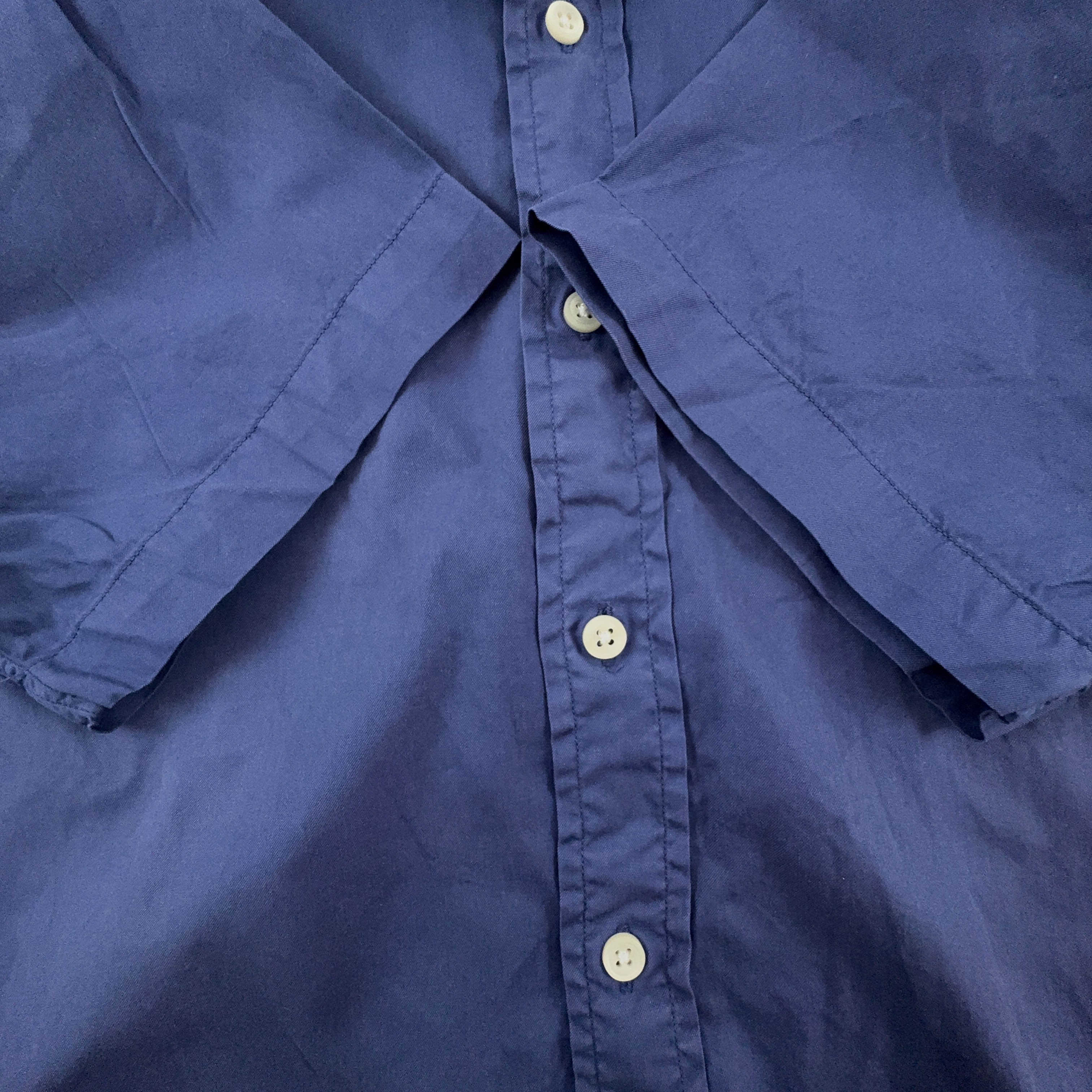 Camicia Ralph Lauren blu a tinta unita in cotone slim fit - Taglia L uomo
