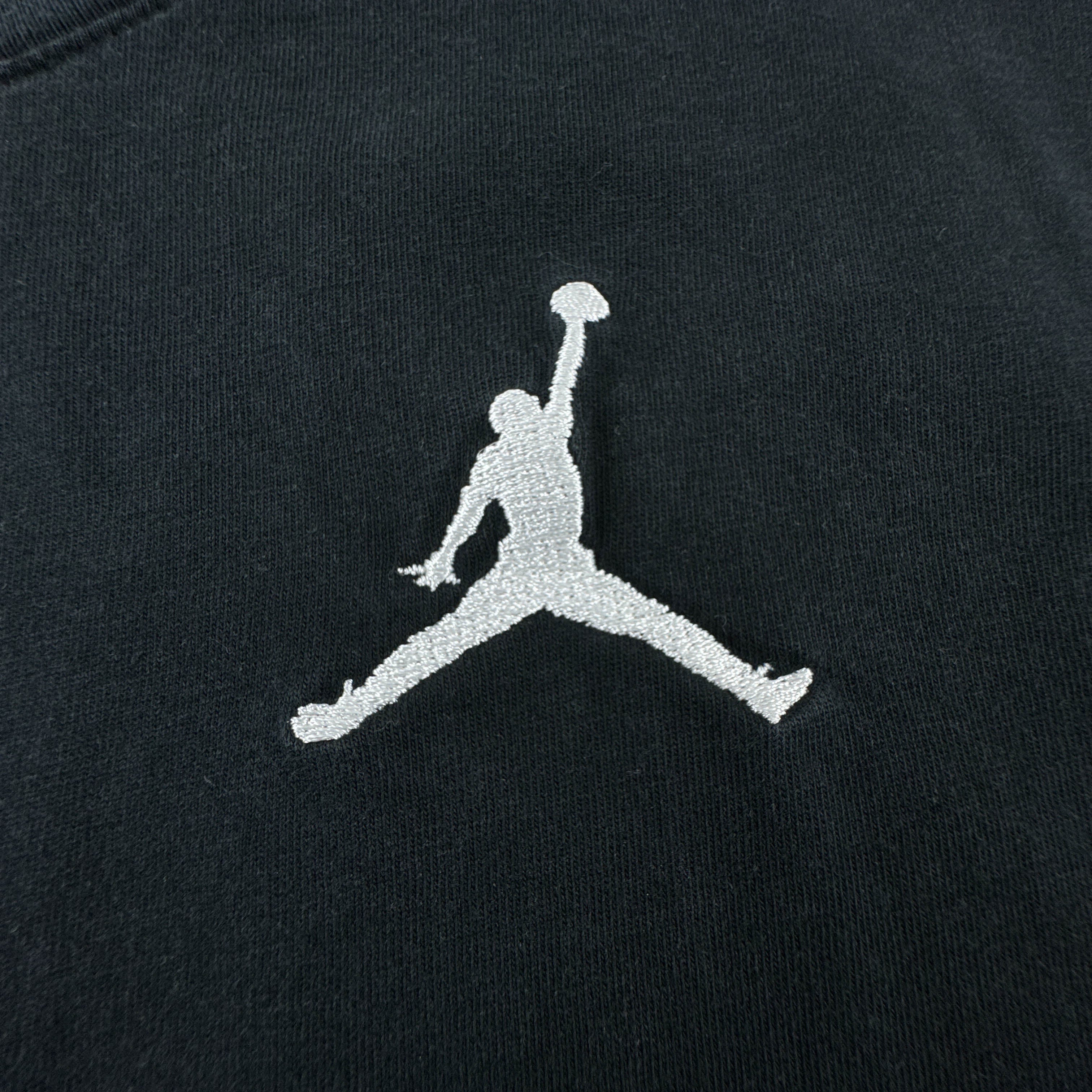 T Shirt Air Jordan nera a girocollo con logo ricamato - Taglia M/L uomo