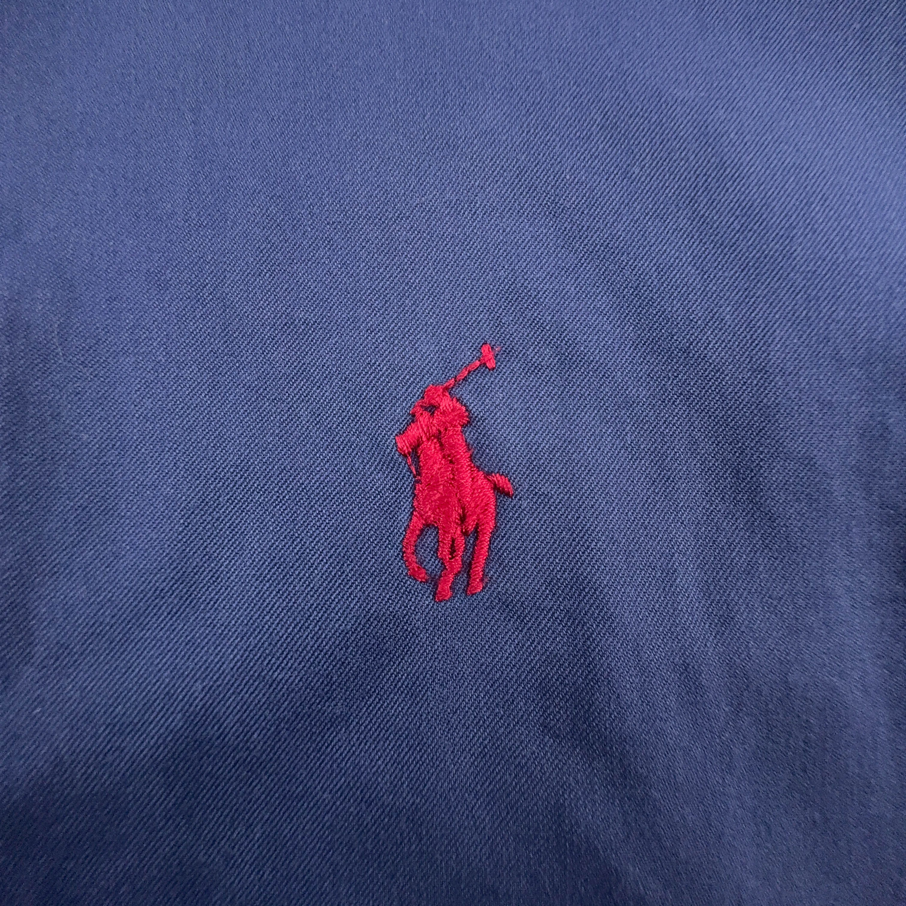 Camicia Ralph Lauren blu a tinta unita in cotone slim fit - Taglia L uomo