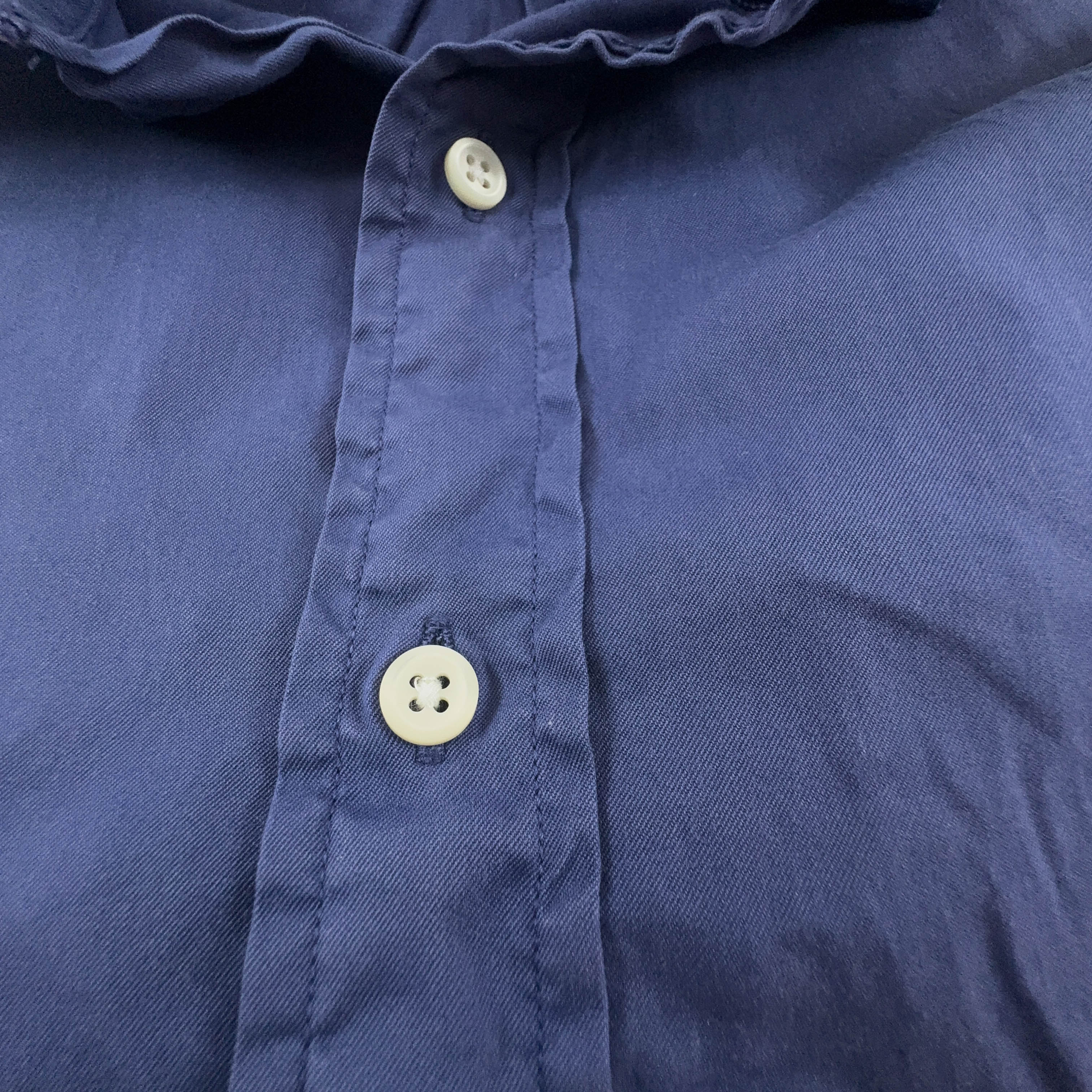 Camicia Ralph Lauren blu a tinta unita in cotone slim fit - Taglia L uomo