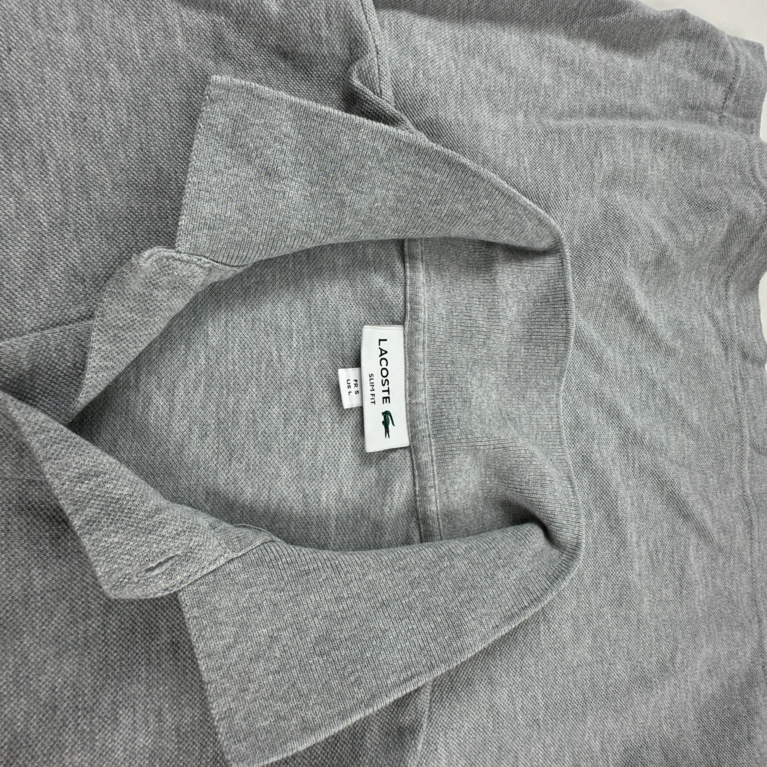 Polo Lacoste grigia a tinta unita in cotone slim fit - Taglia 5 uomo