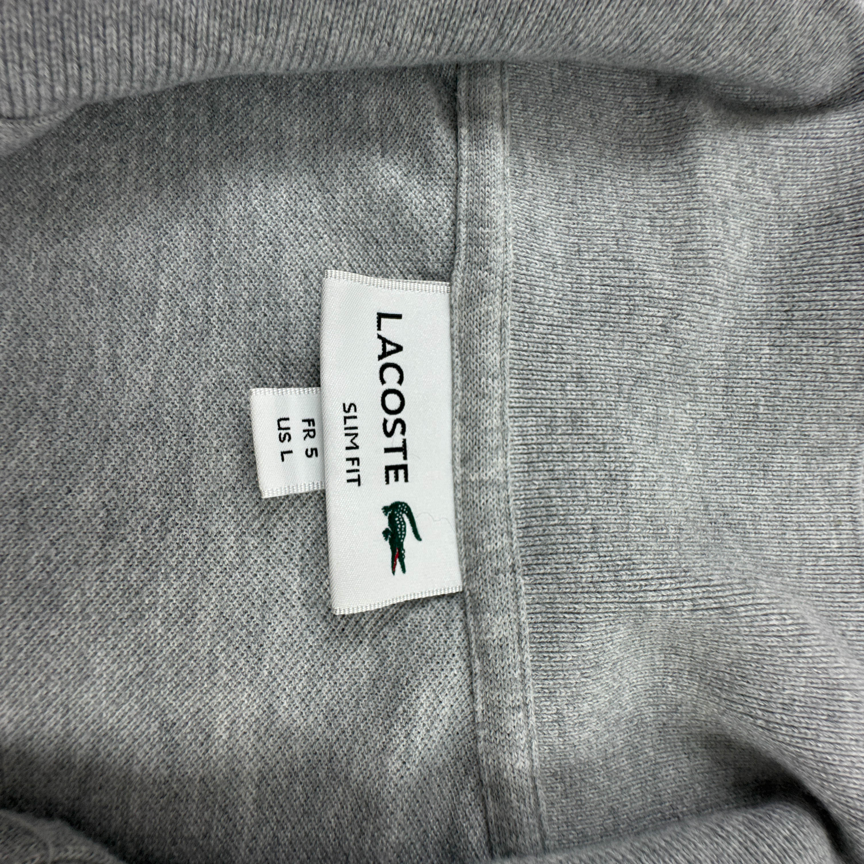 Polo Lacoste grigia a tinta unita in cotone slim fit - Taglia 5 uomo