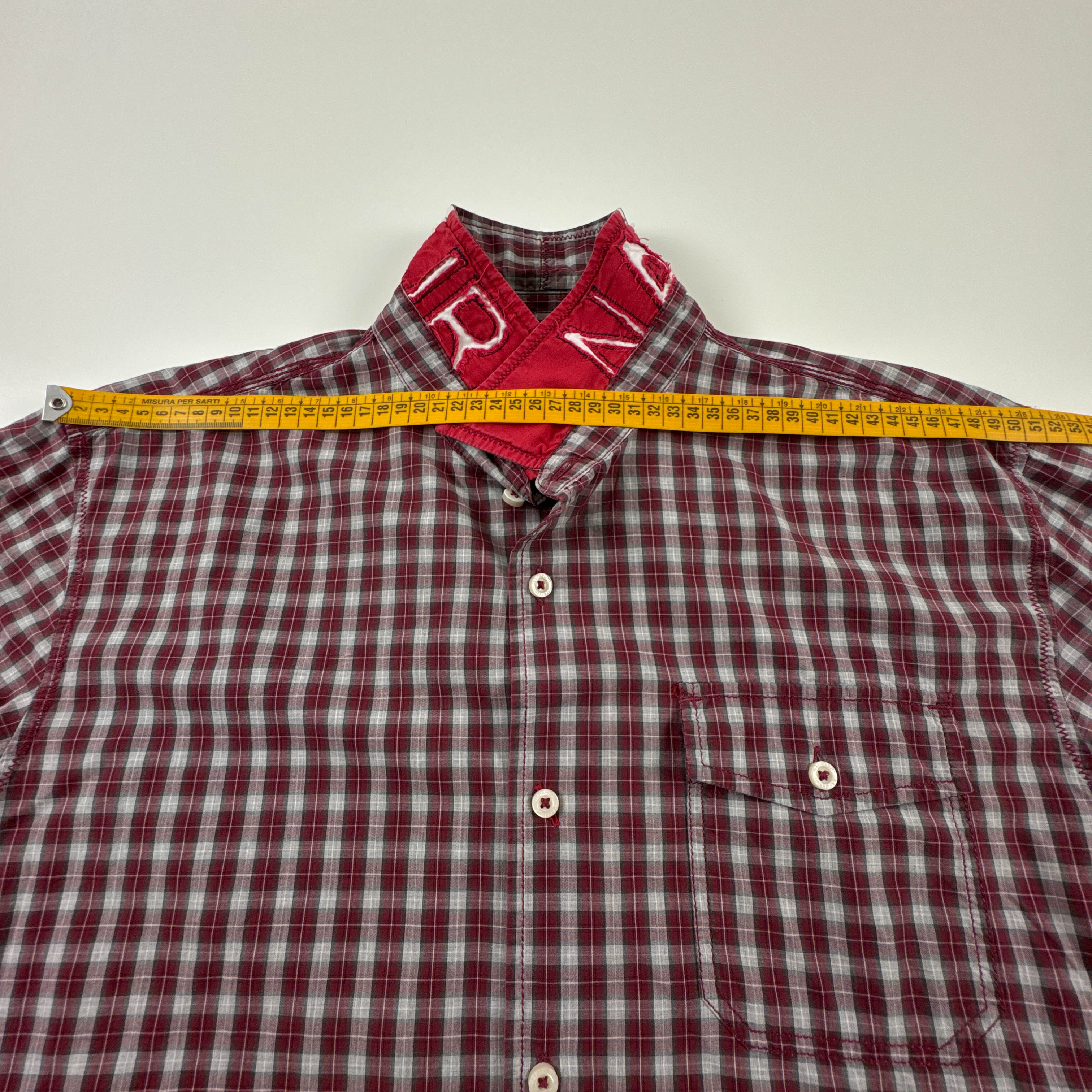 Camicia Napapijri rossa e grigia a quadretti in cotone - Taglia XL/XXL uomo