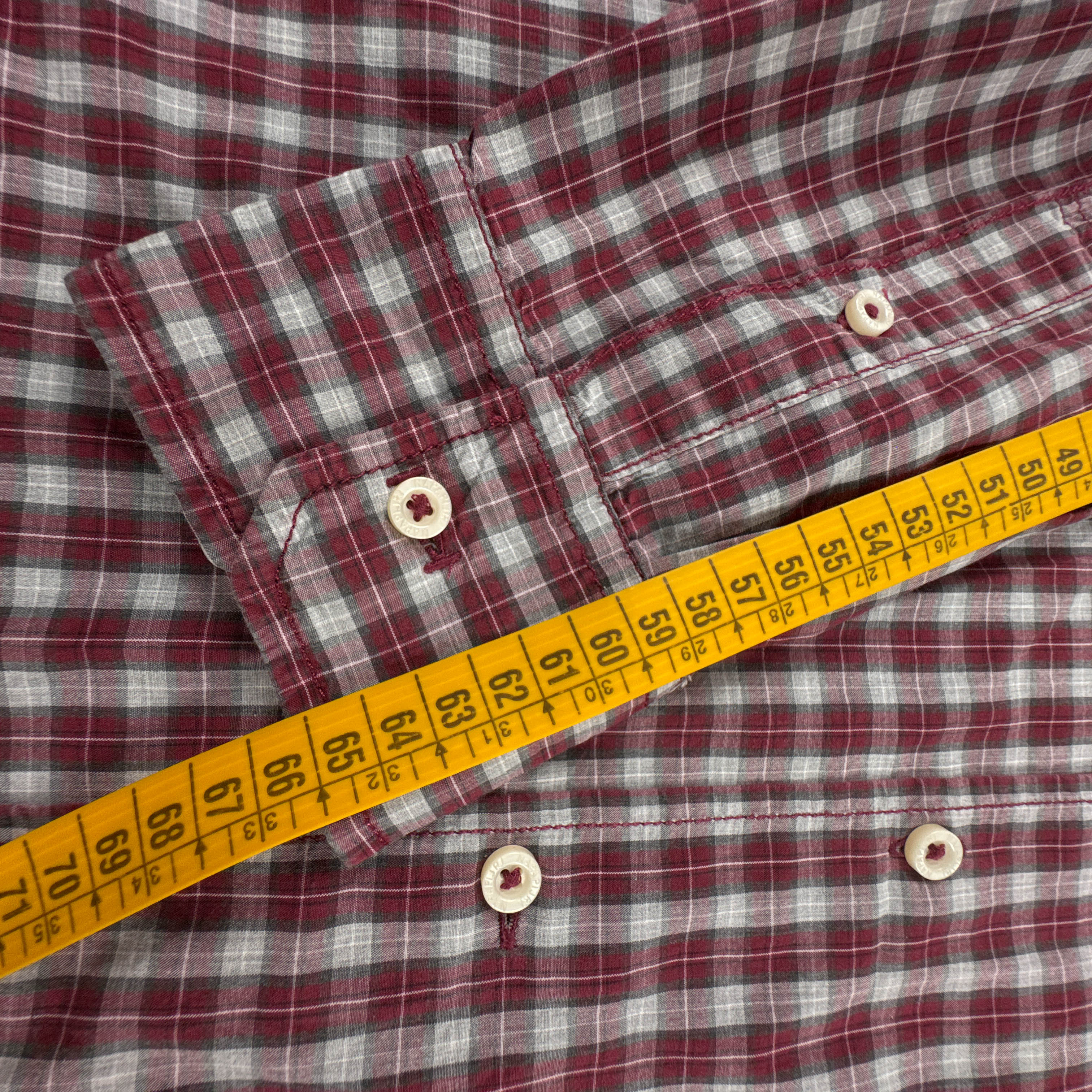 Camicia Napapijri rossa e grigia a quadretti in cotone - Taglia XL/XXL uomo
