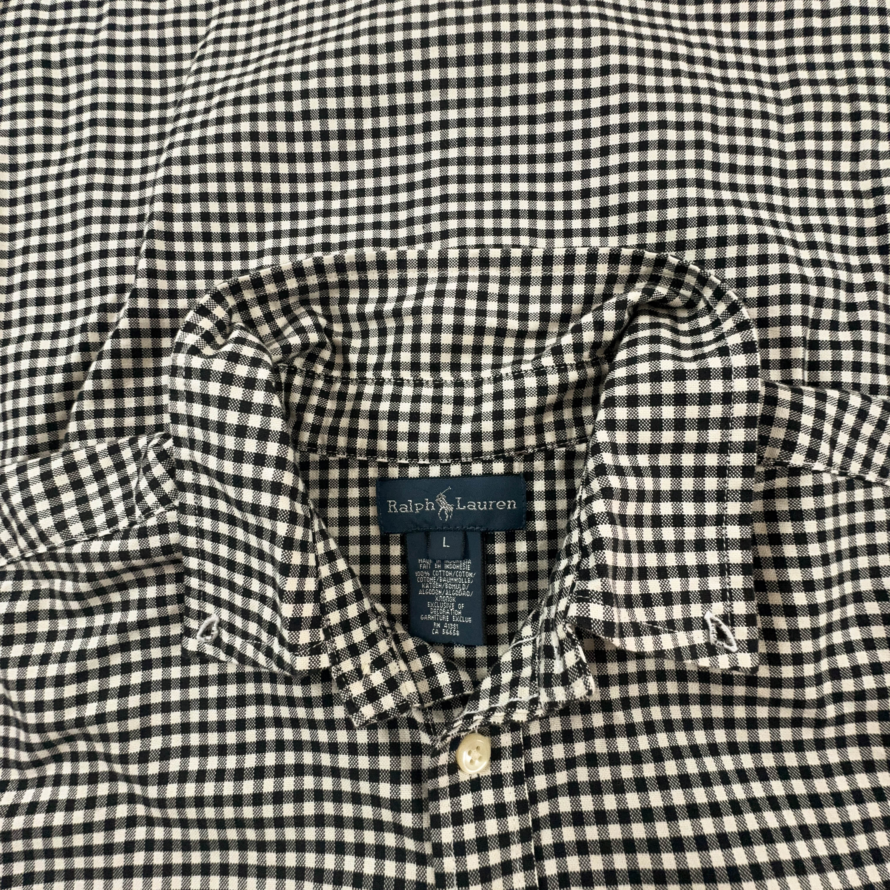 Camicia Ralph Lauren a quadri beige e nera in cotone - Taglia S uomo