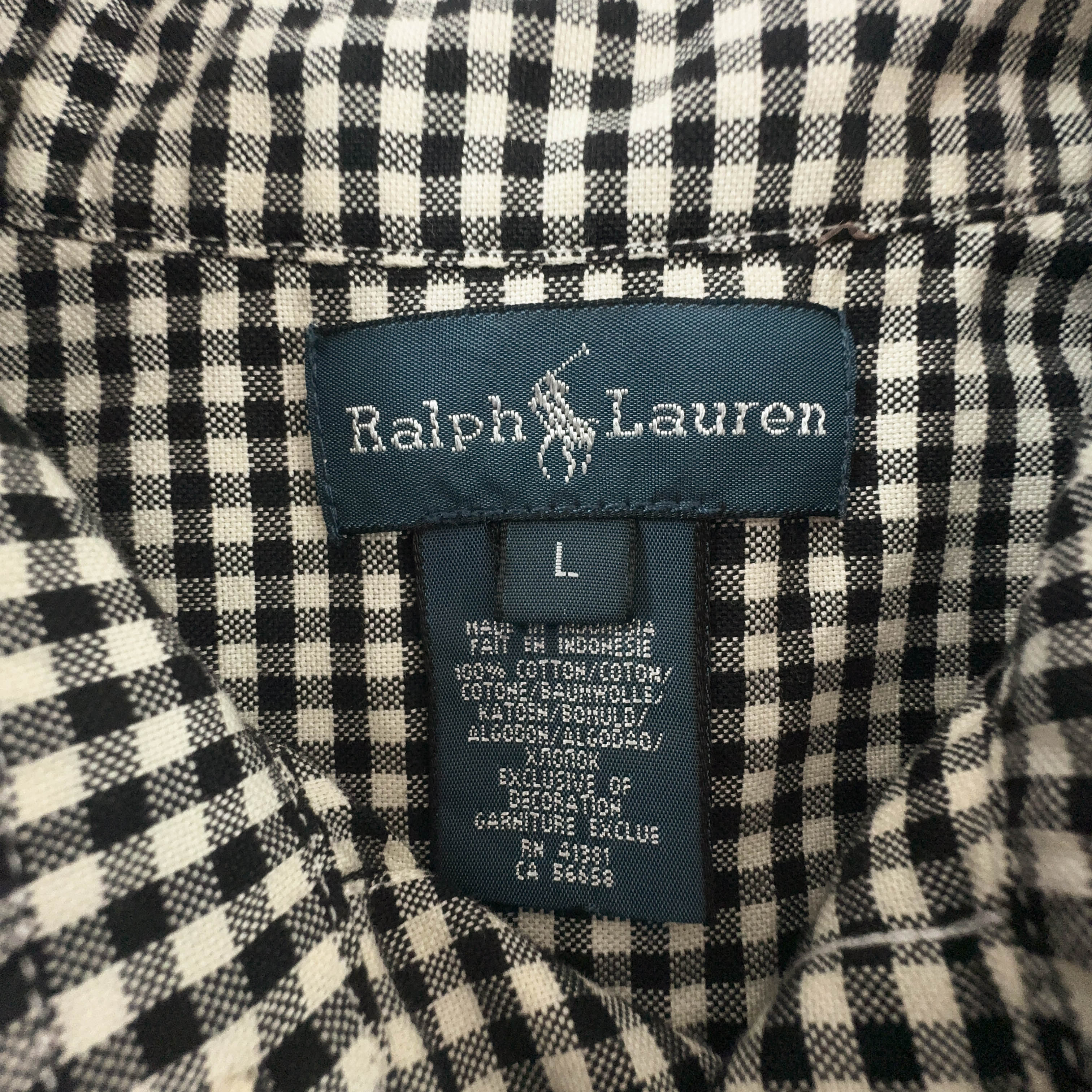 Camicia Ralph Lauren a quadri beige e nera in cotone - Taglia S uomo