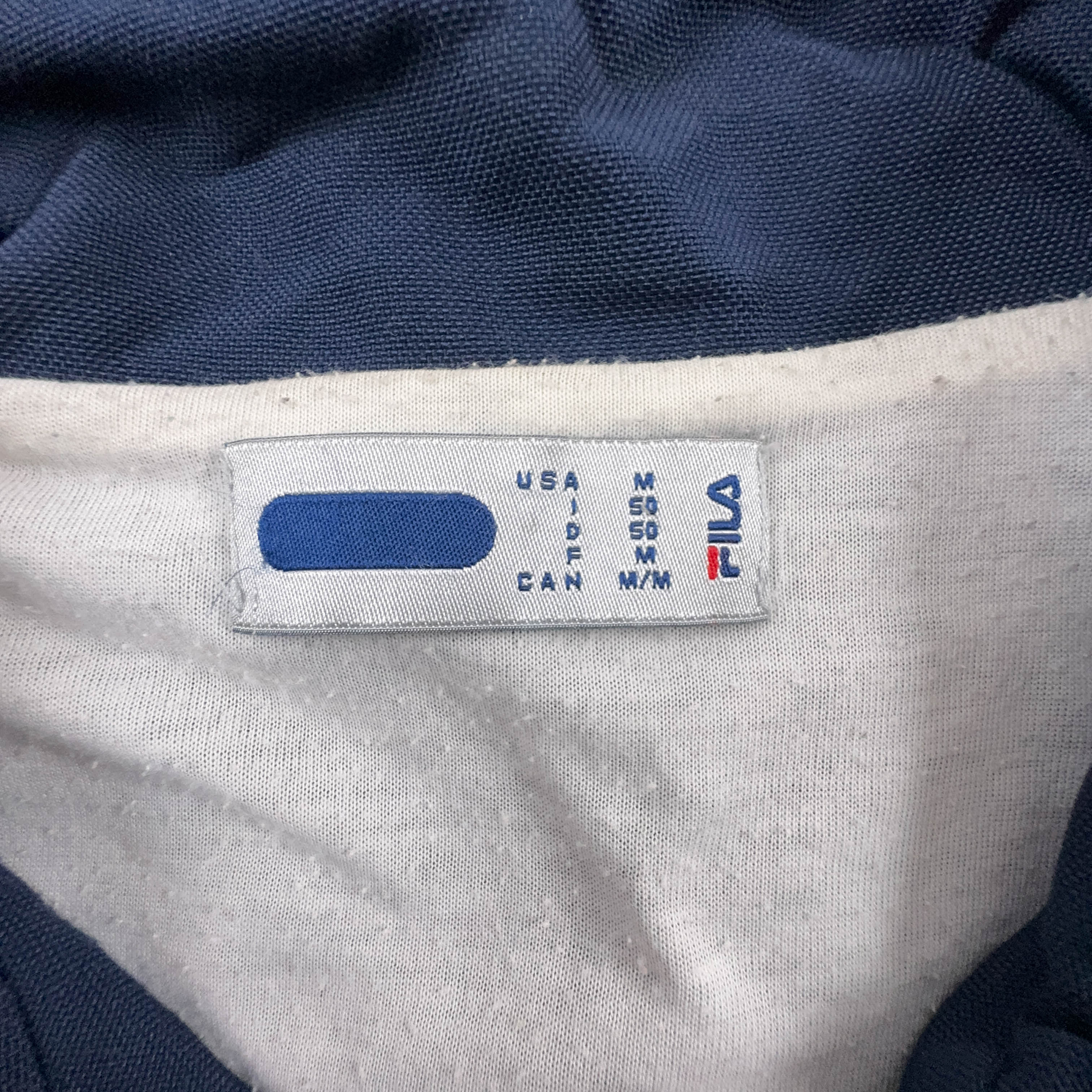 Giacca a vento Fila Vintage blu scuro anni 2000 con zip - Taglia 50 uomo