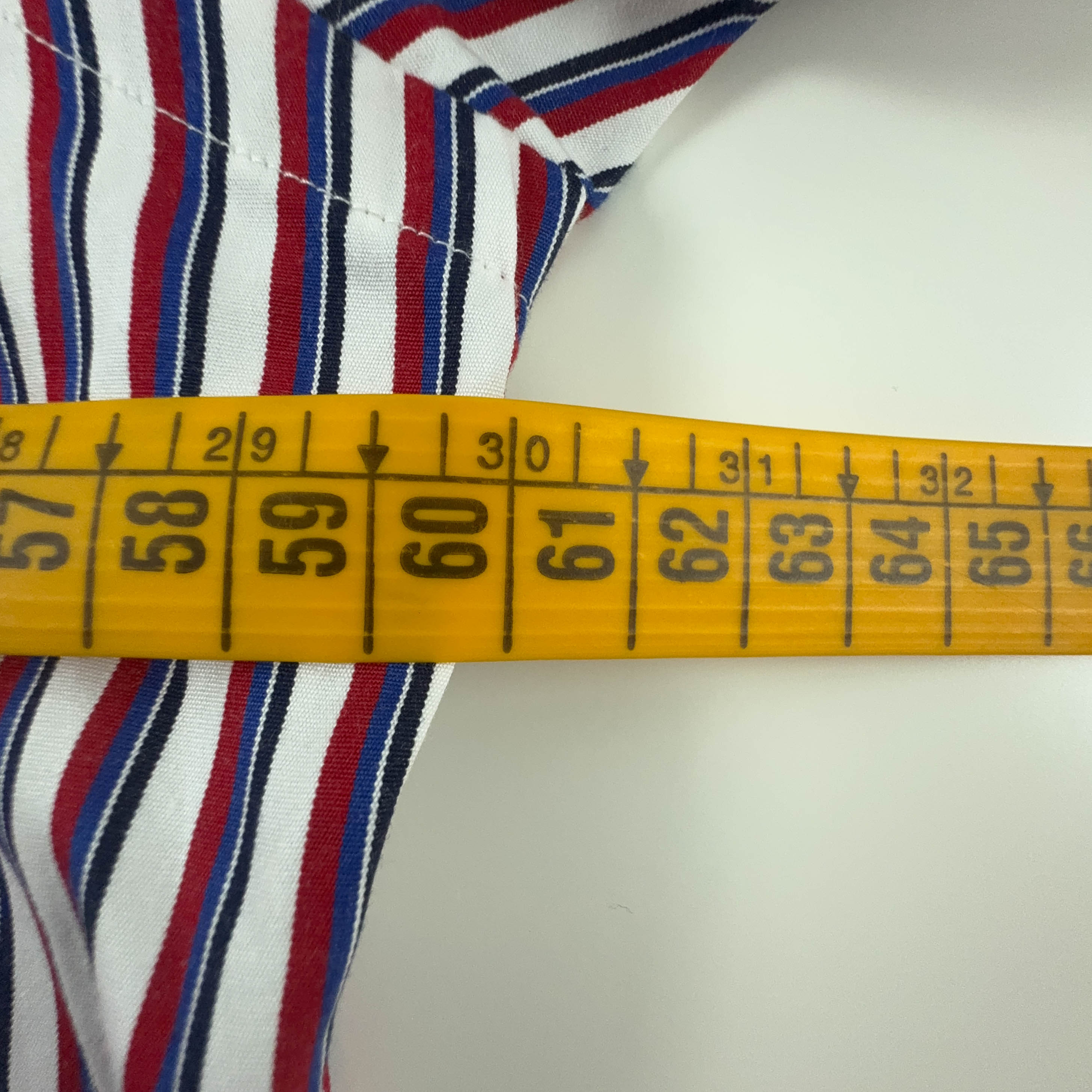 Camicia Ralph Lauren a righe rossa blu e bianca custom fit in cotone - Taglia 16.5 42 L uomo