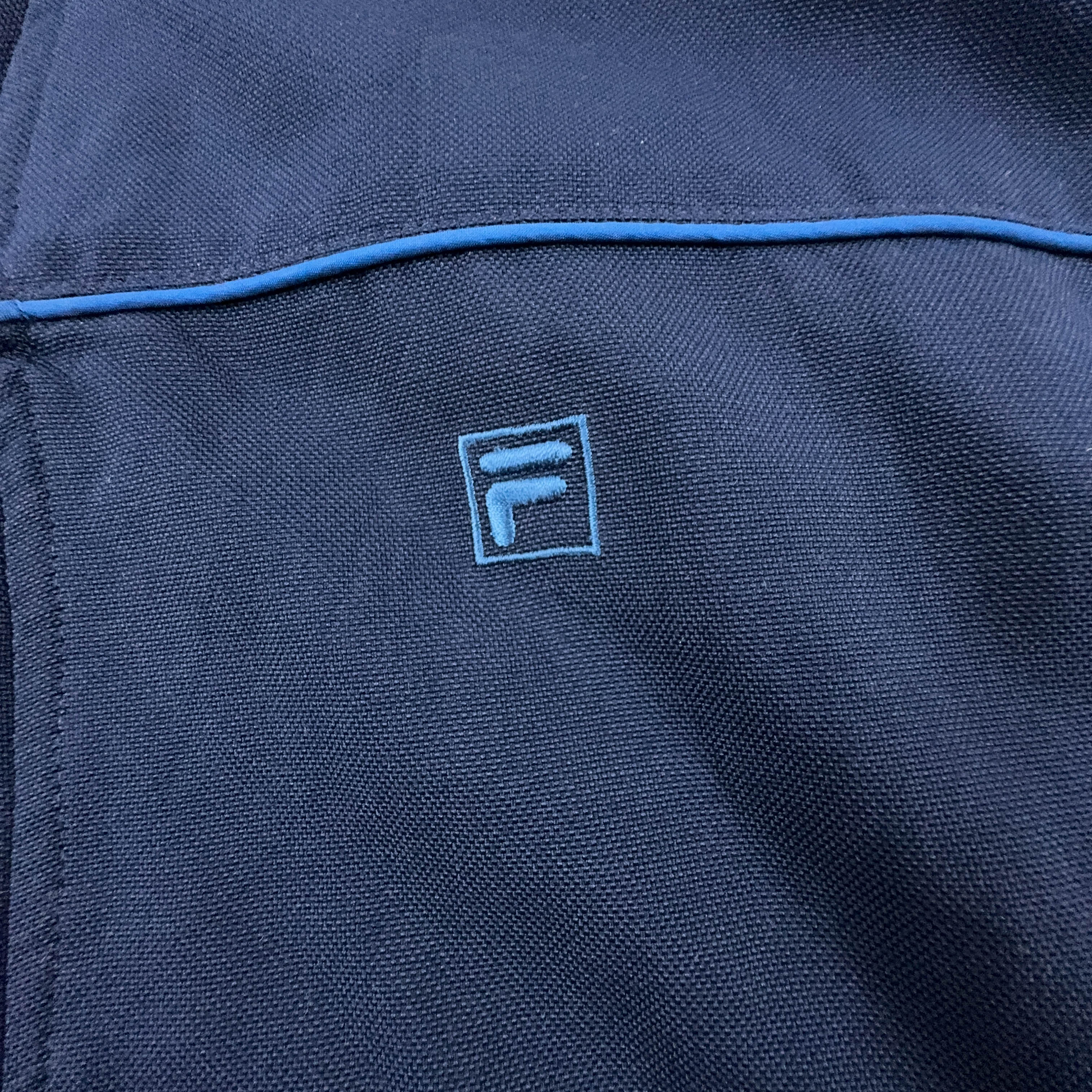 Giacca a vento Fila Vintage blu scuro anni 2000 con zip - Taglia 50 uomo