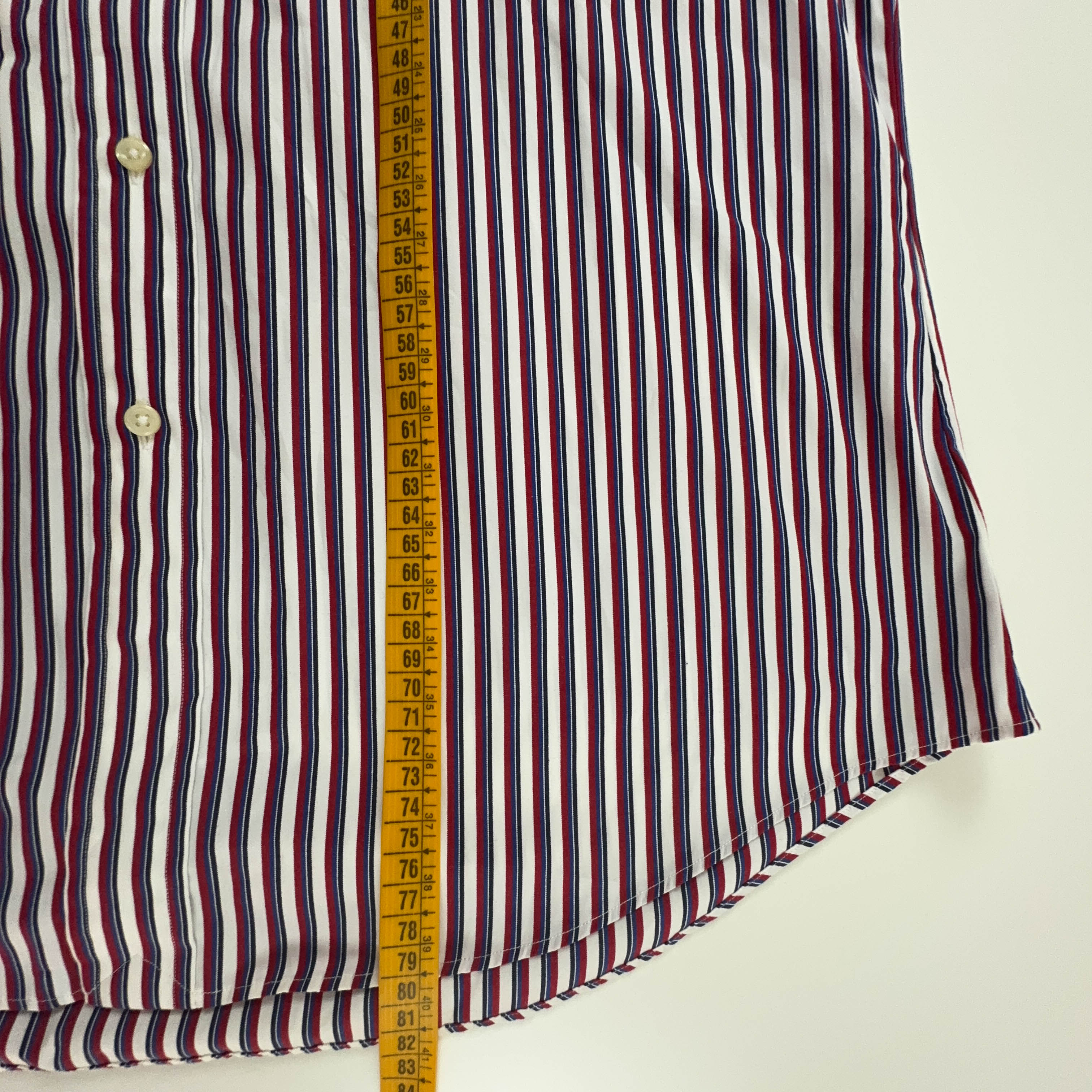 Camicia Ralph Lauren a righe rossa blu e bianca custom fit in cotone - Taglia 16.5 42 L uomo