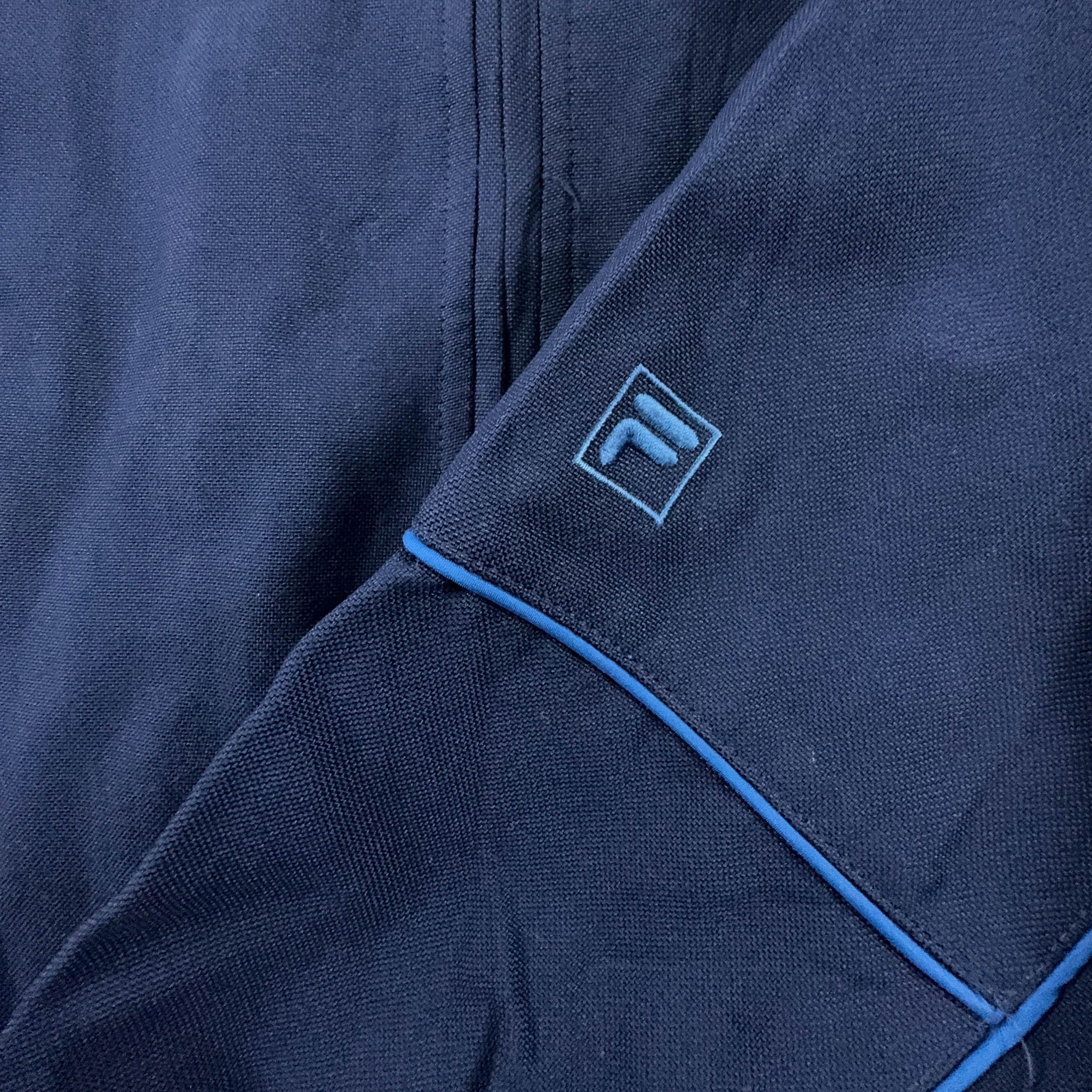 Giacca a vento Fila Vintage blu scuro anni 2000 con zip - Taglia 50 uomo