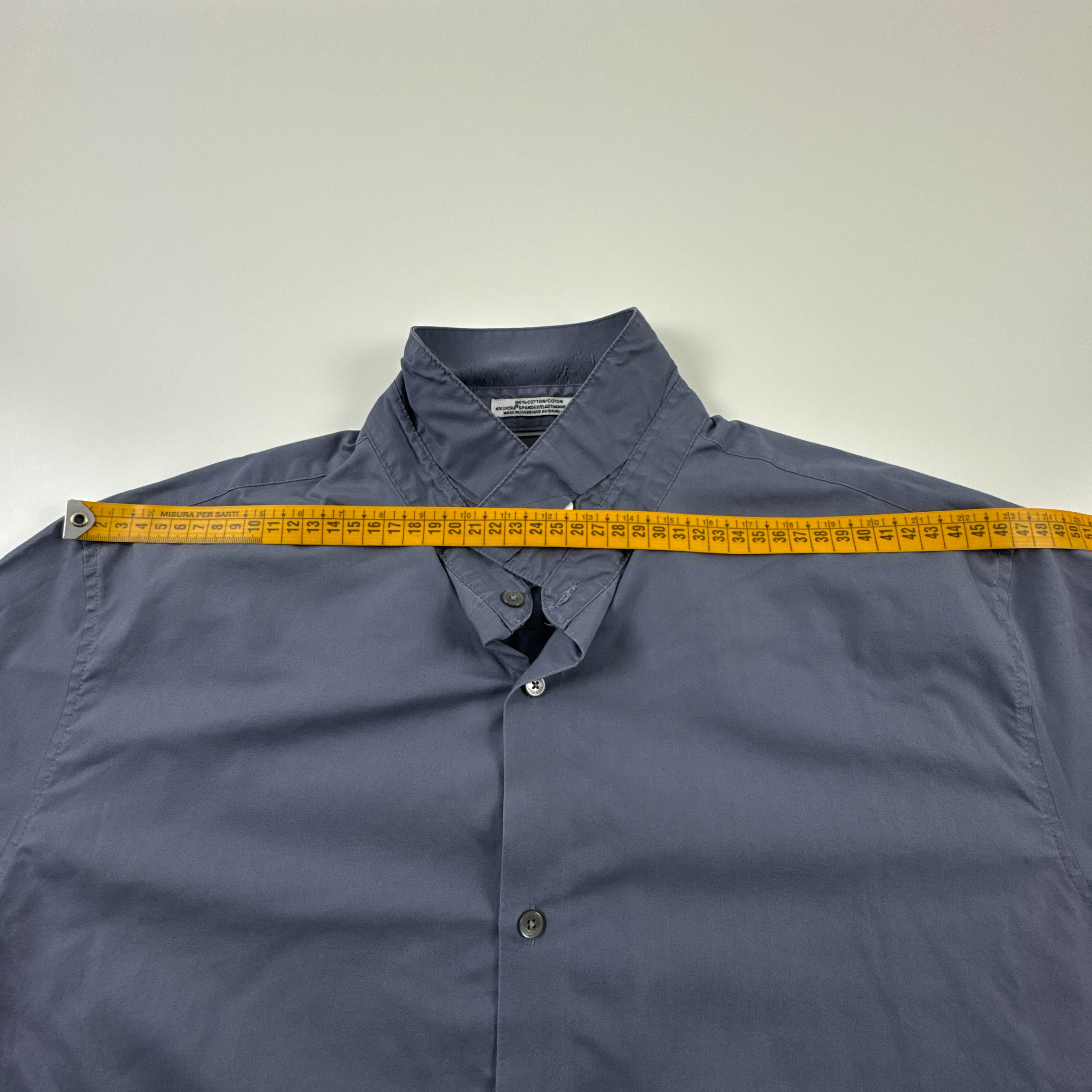 Camicia Calvin Klein azzurra a tinta unita in cotone - Taglia L uomo