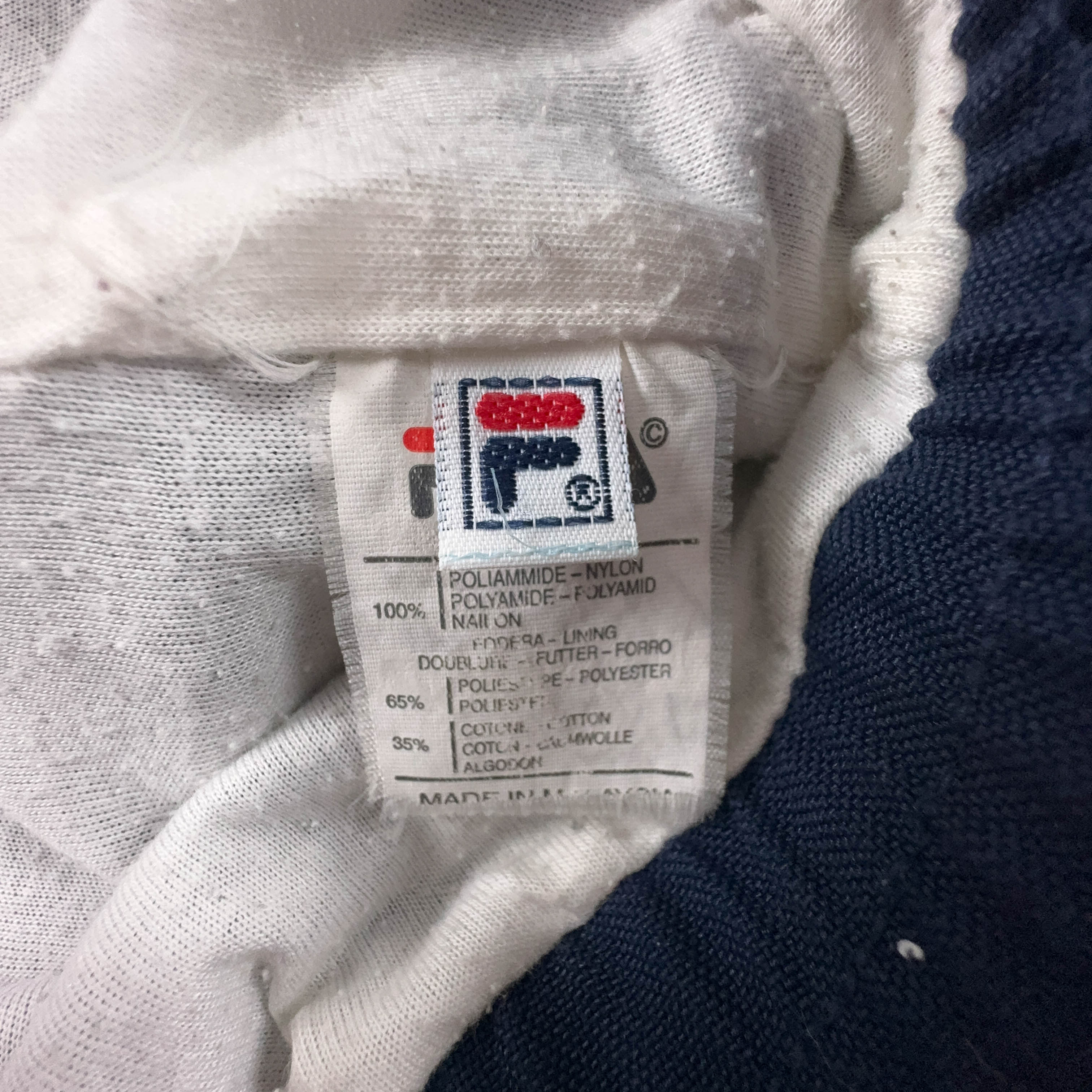 Giacca a vento Fila Vintage blu scuro anni 2000 con zip - Taglia 50 uomo