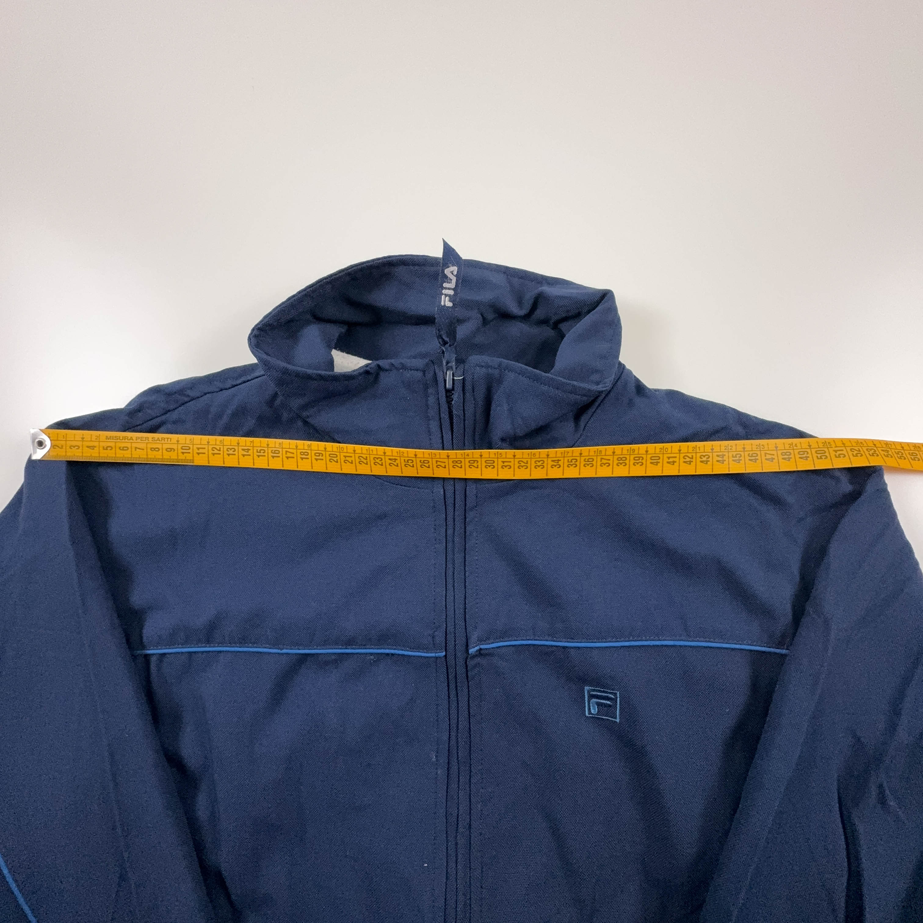 Giacca a vento Fila Vintage blu scuro anni 2000 con zip - Taglia 50 uomo