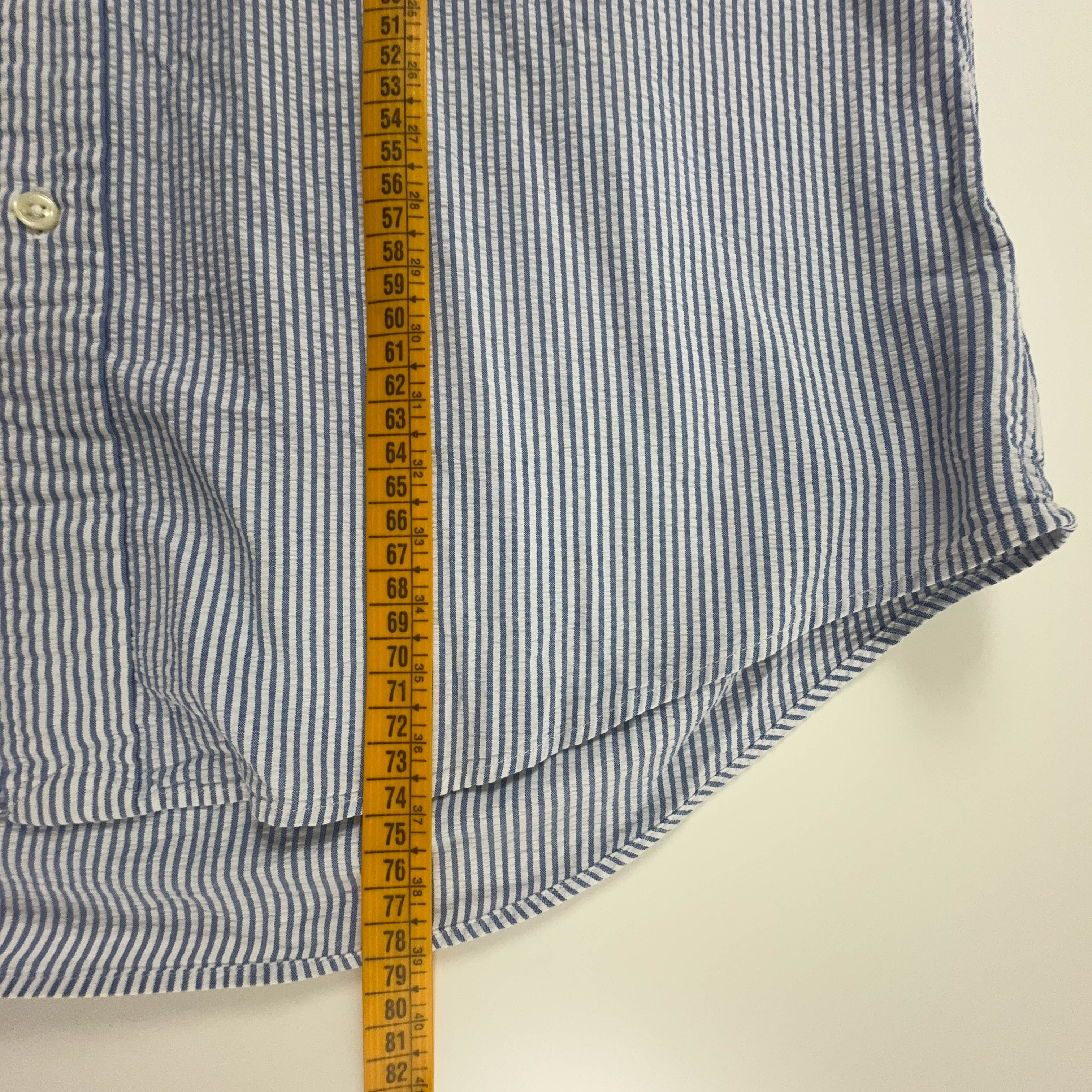 Camicia Ralph Lauren a righe blu e bianca custom fit in cotone - Taglia L uomo