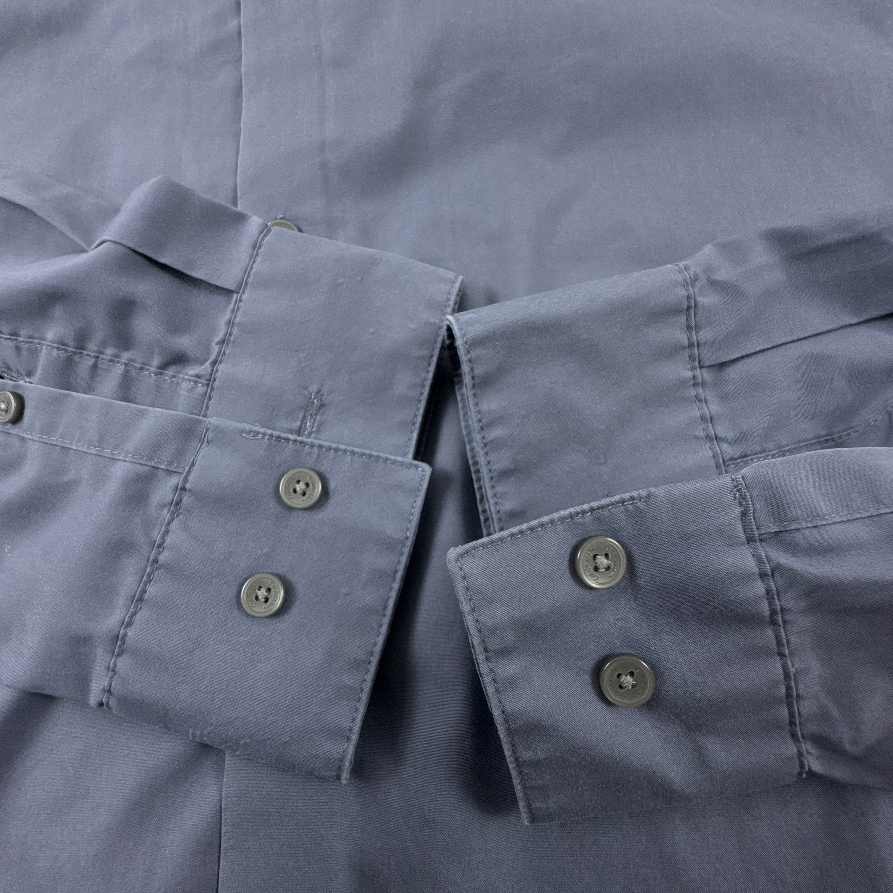 Camicia Calvin Klein azzurra a tinta unita in cotone - Taglia L uomo