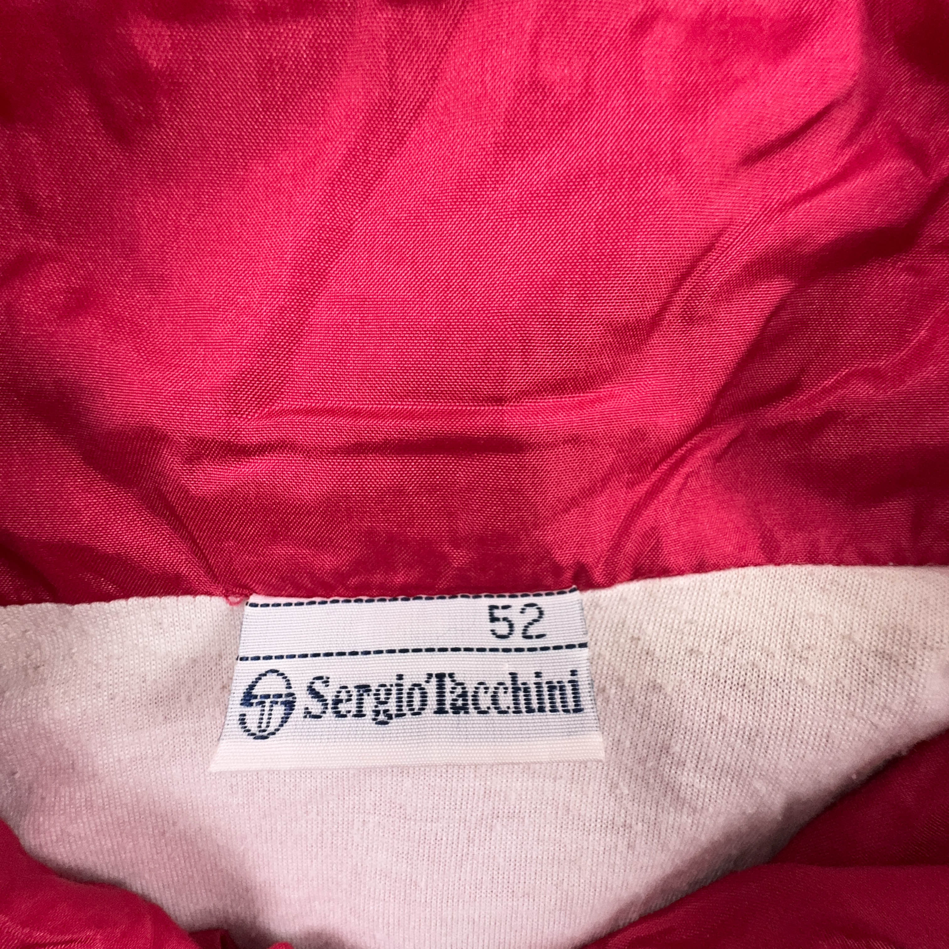 Giacca a vento Sergio Tacchini Vintage rossa e blu con zip anni 90 - Taglia 52 uomo
