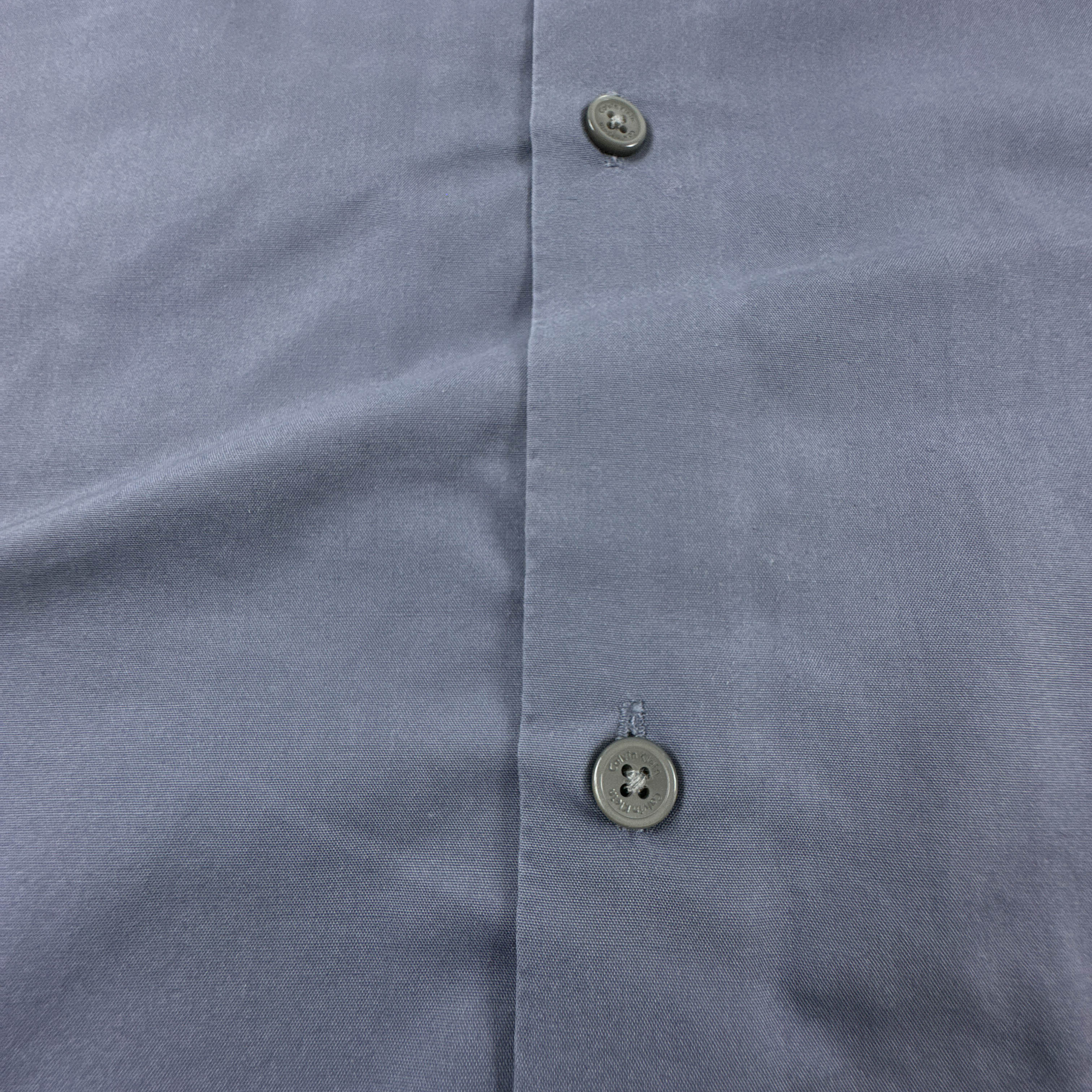 Camicia Calvin Klein azzurra a tinta unita in cotone - Taglia L uomo