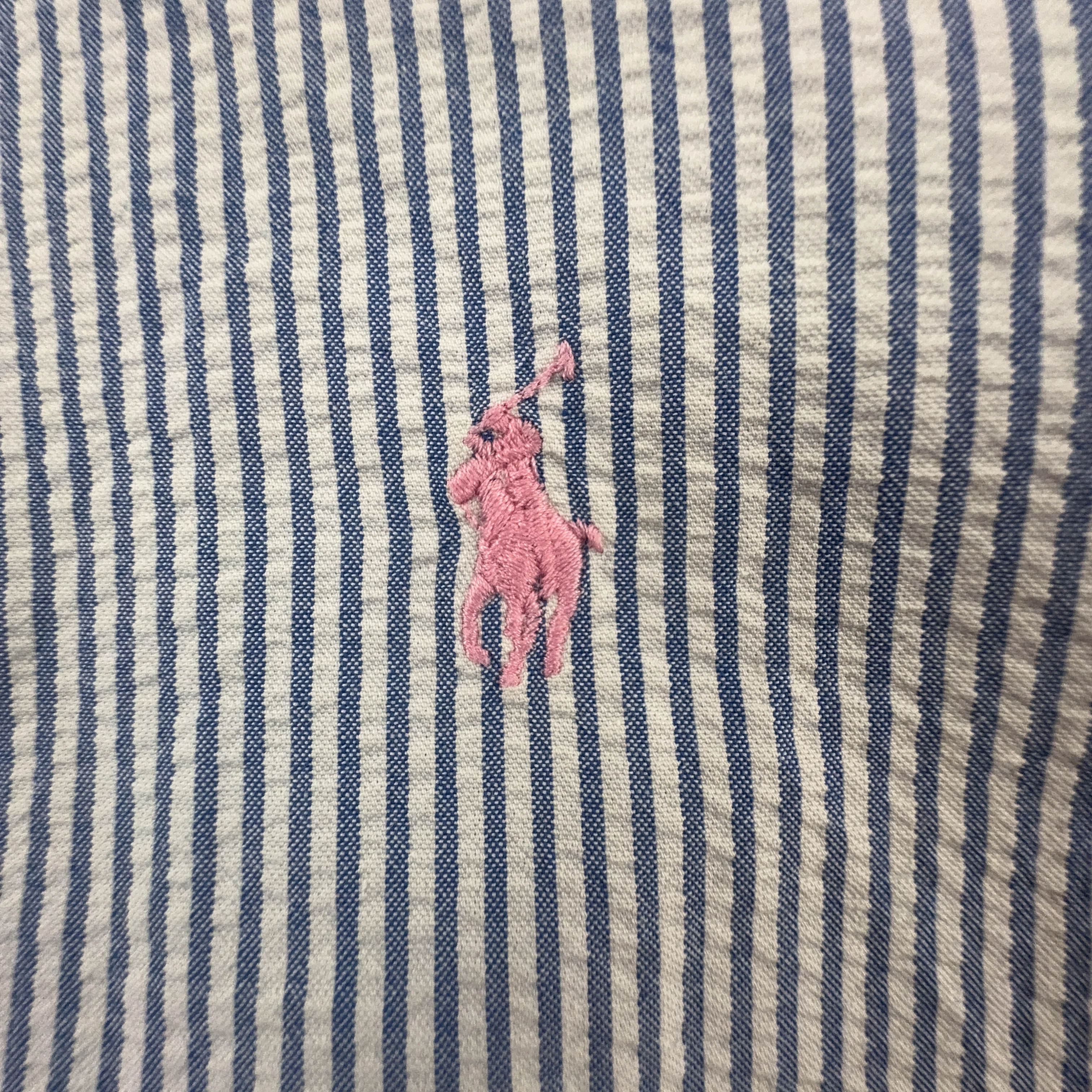 Camicia Ralph Lauren a righe blu e bianca custom fit in cotone - Taglia L uomo