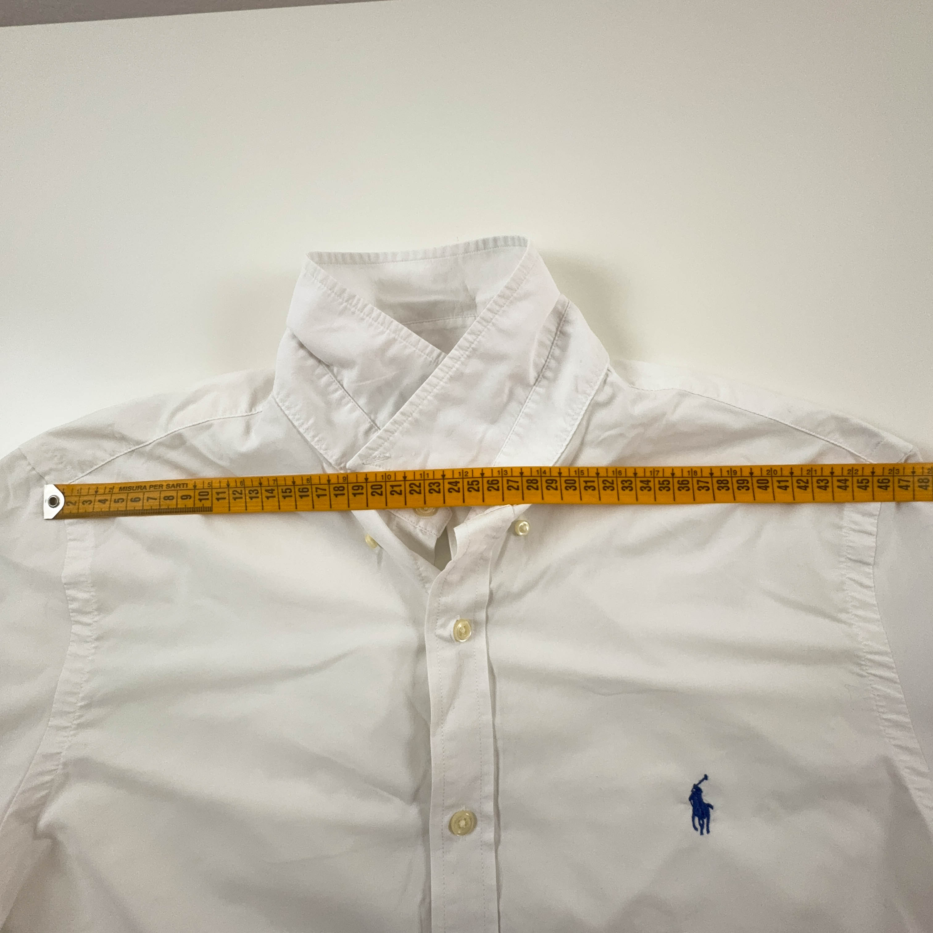 Camicia Ralph Lauren bianco panna a tinta unita slim fit performance - Taglia XL uomo