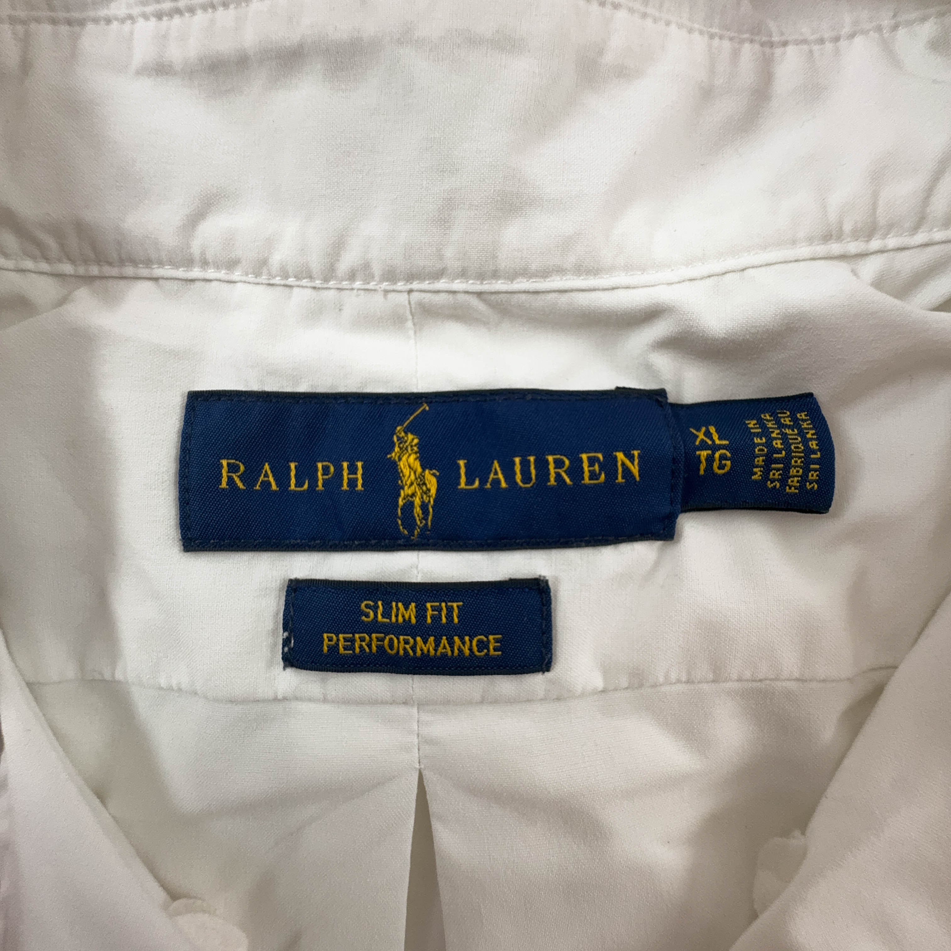 Camicia Ralph Lauren bianco panna a tinta unita slim fit performance - Taglia XL uomo