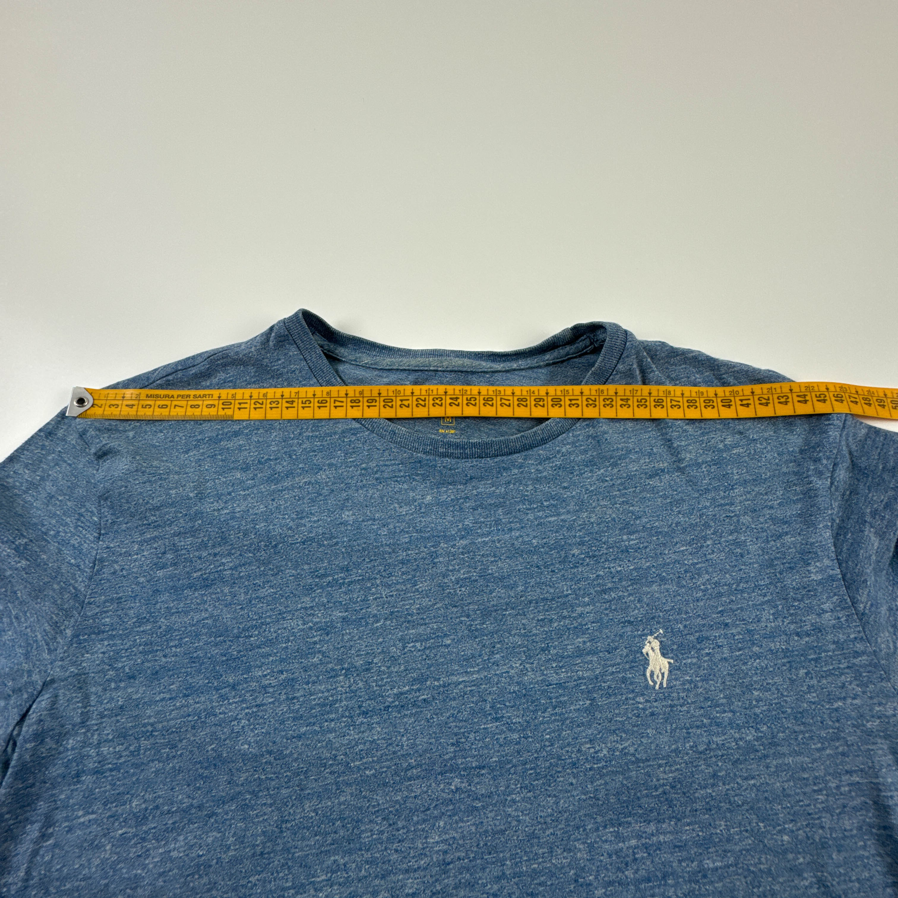 T shirt Ralph Lauren azzurra a tinta unita in cotone - Taglia M uomo