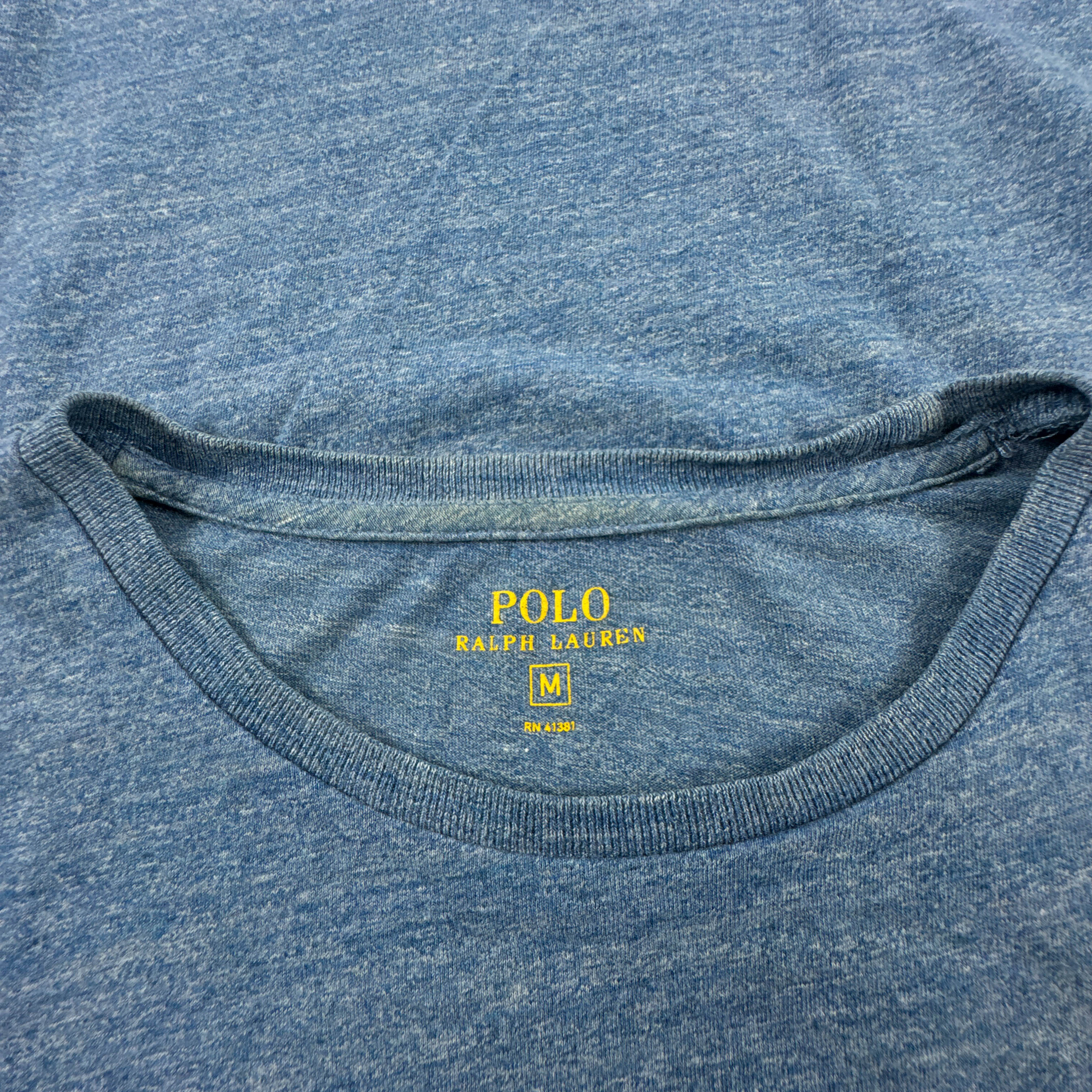 T shirt Ralph Lauren azzurra a tinta unita in cotone - Taglia M uomo