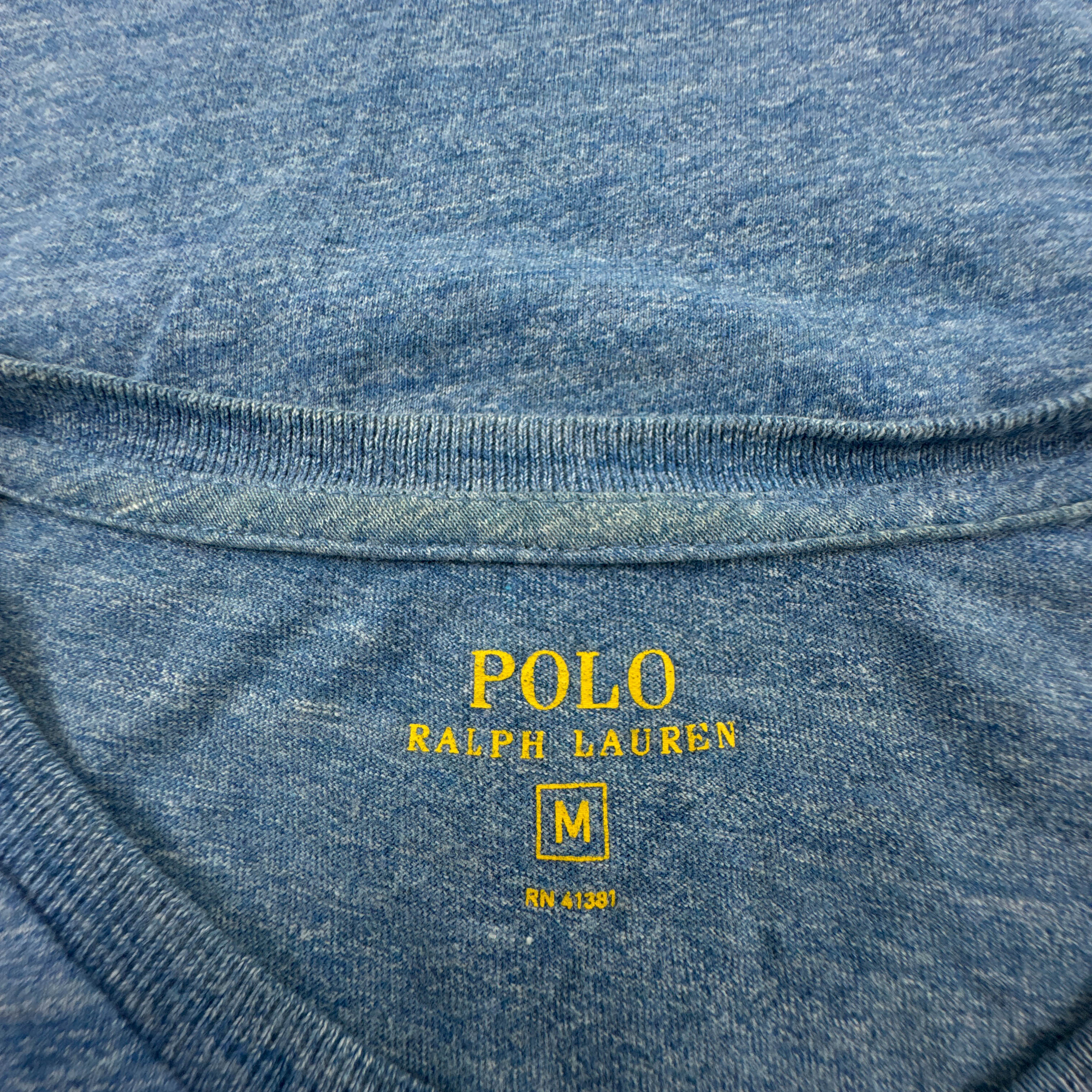 T shirt Ralph Lauren azzurra a tinta unita in cotone - Taglia M uomo