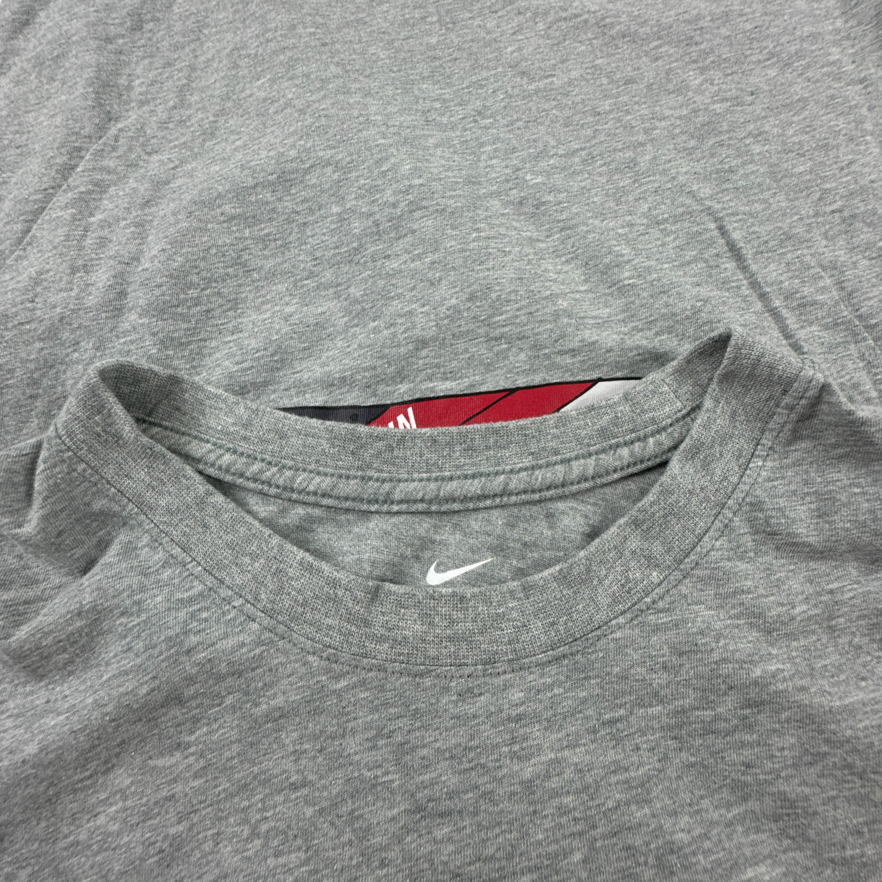 T Shirt Nike grigia a tinta unita a girocollo con stampa - Taglia M/L uomo