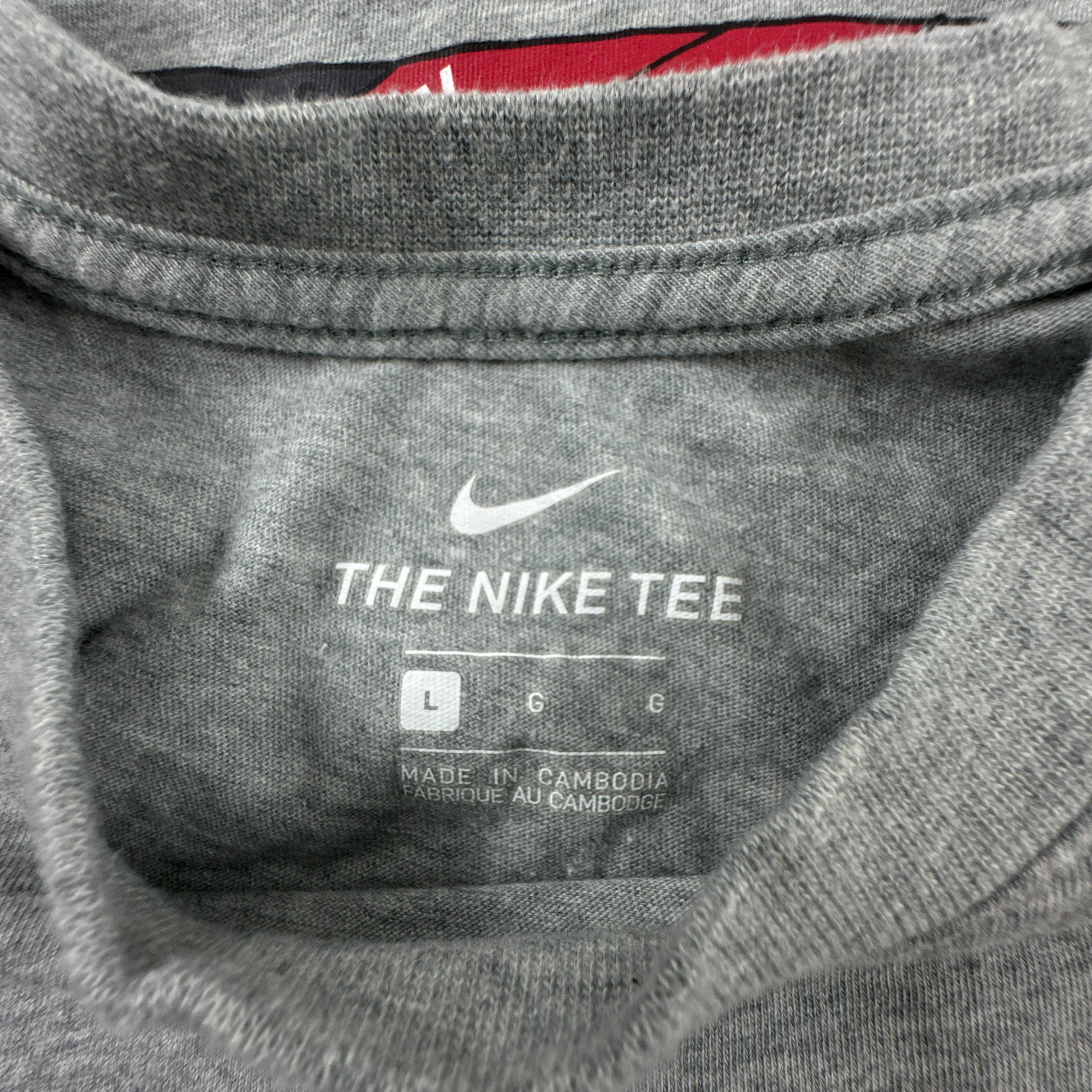 T Shirt Nike grigia a tinta unita a girocollo con stampa - Taglia M/L uomo
